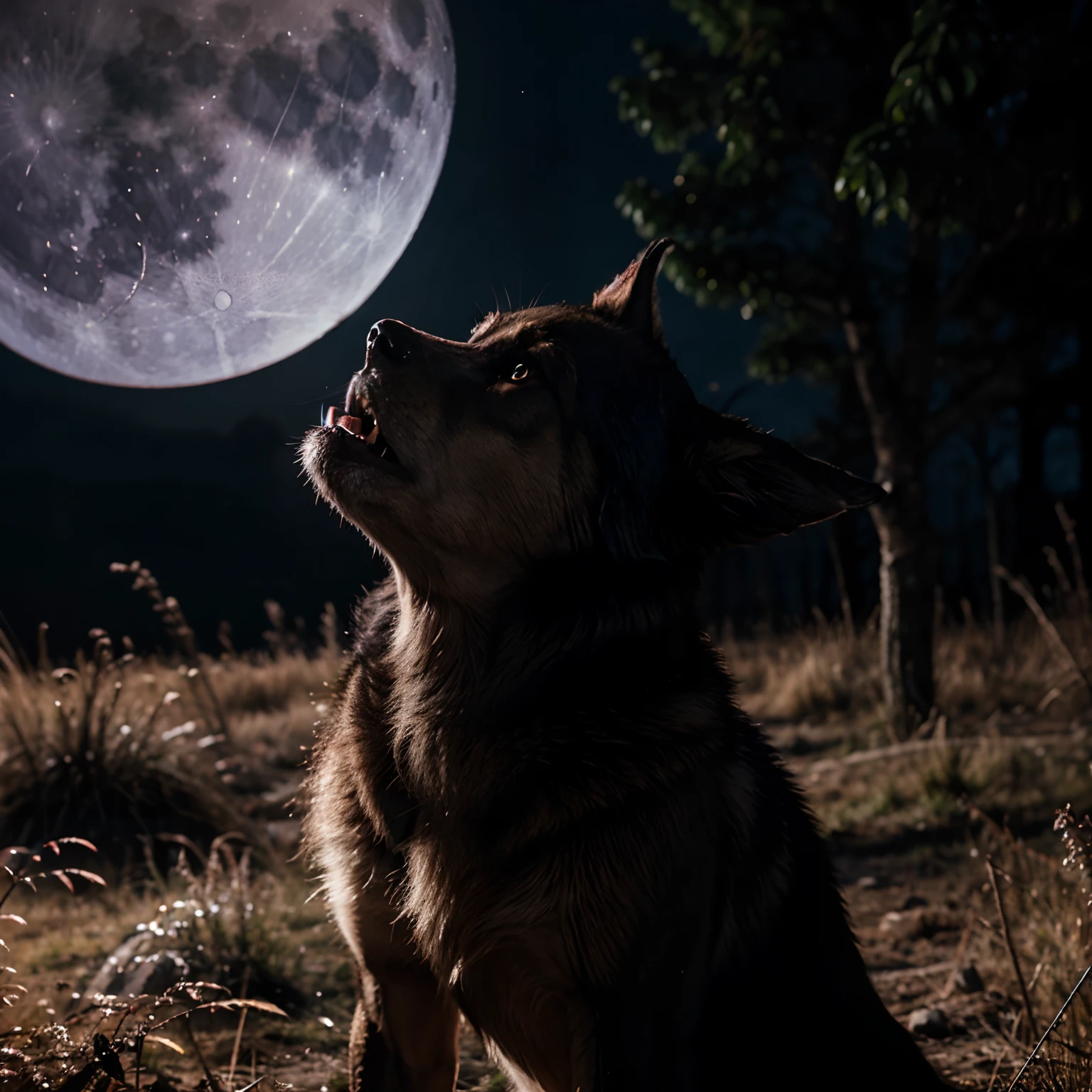 Werewolf Howling at moon