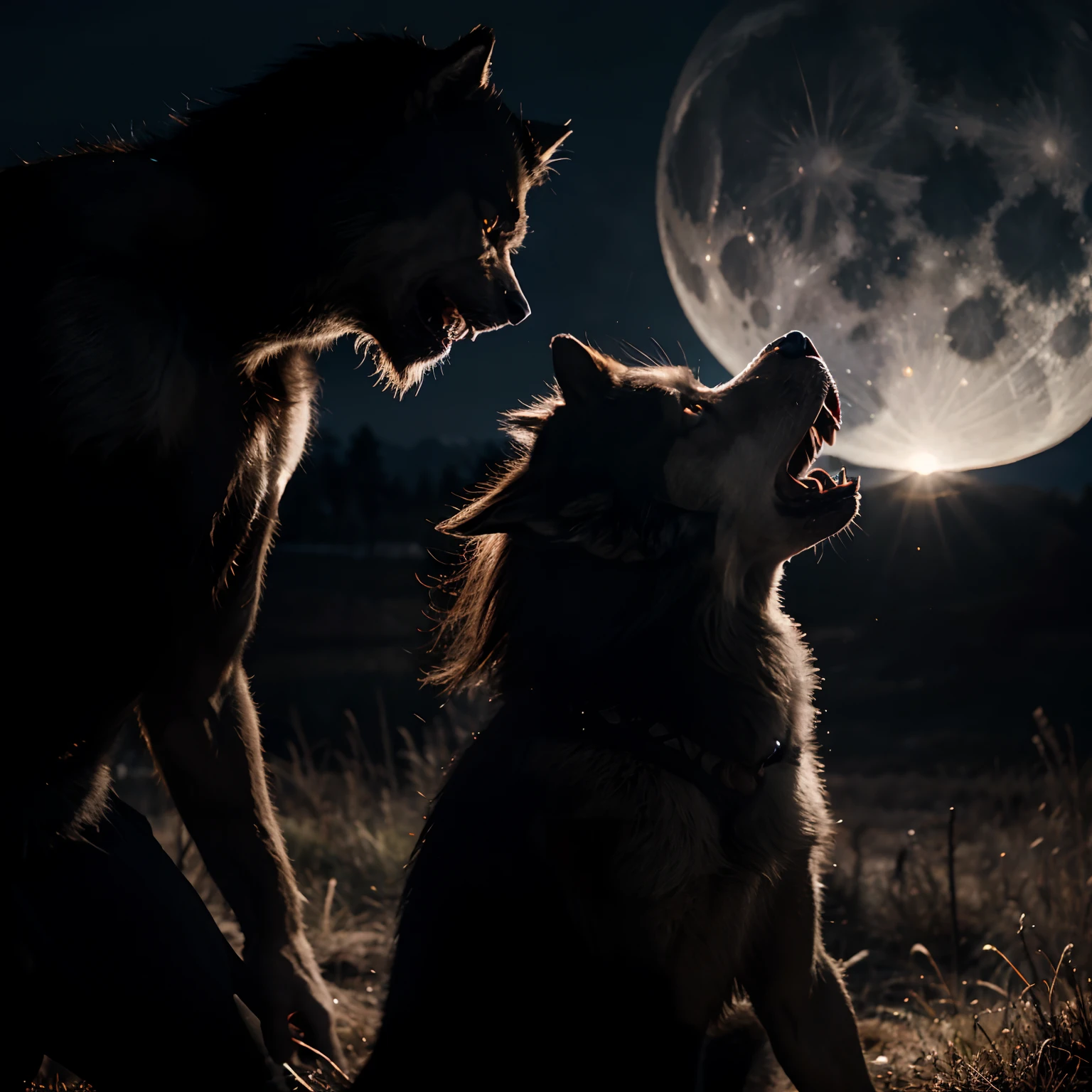 Werewolf Howling at moon