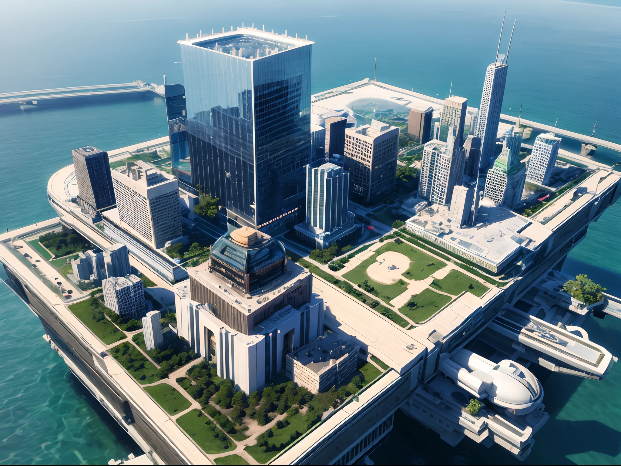 Arafed view of a city with a lot of tall buildings - SeaArt AI