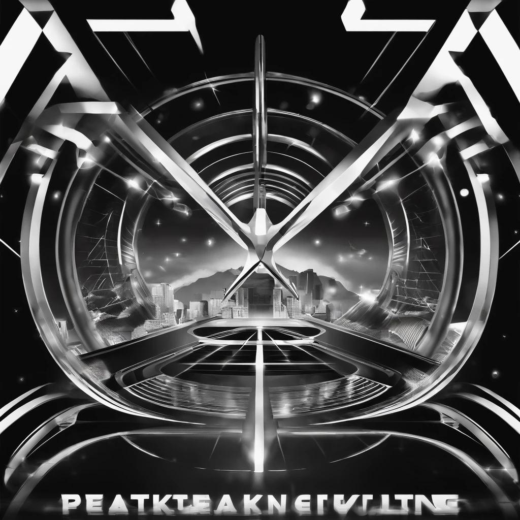 A sleek black and white logo futuristic and professional