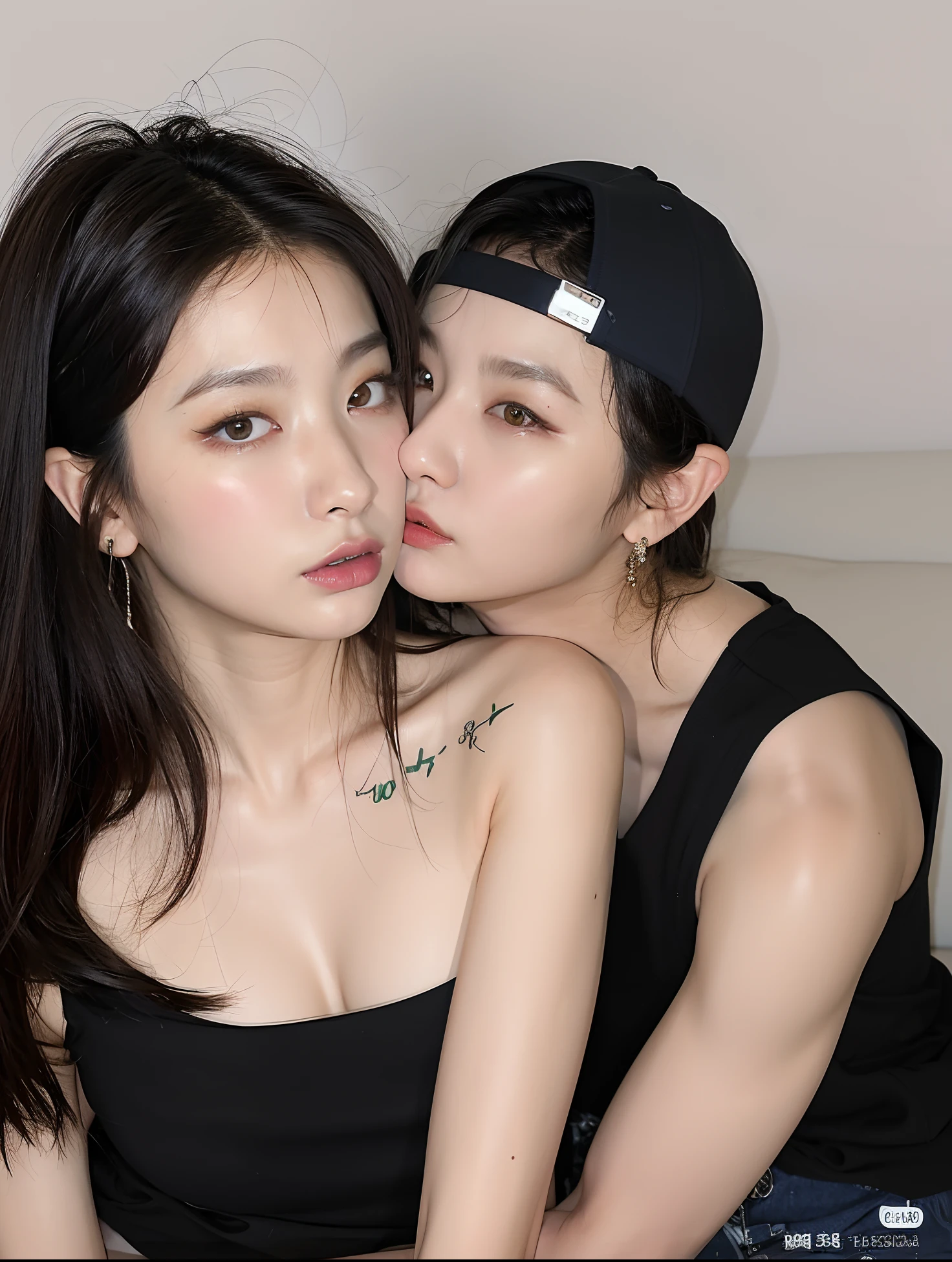 There are two people who kiss in bed, Cai Xukun, pose de casal, beijando juntos fofos, pixivs e junji ito, TaeJune Kim, Lovely couple, Ulzzang, de ****** taiwanesa com tatuagens, Sha Xi, Jordan Grimmer e Natasha Tan, Yanjun Chengt, with very thin lips