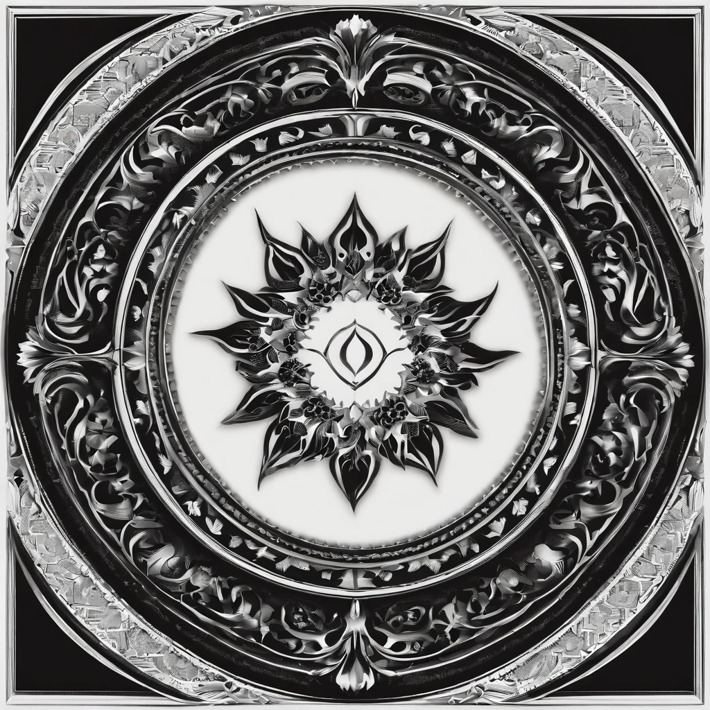 a black and white logo circular around the edges and symmetrical very simple not too many points