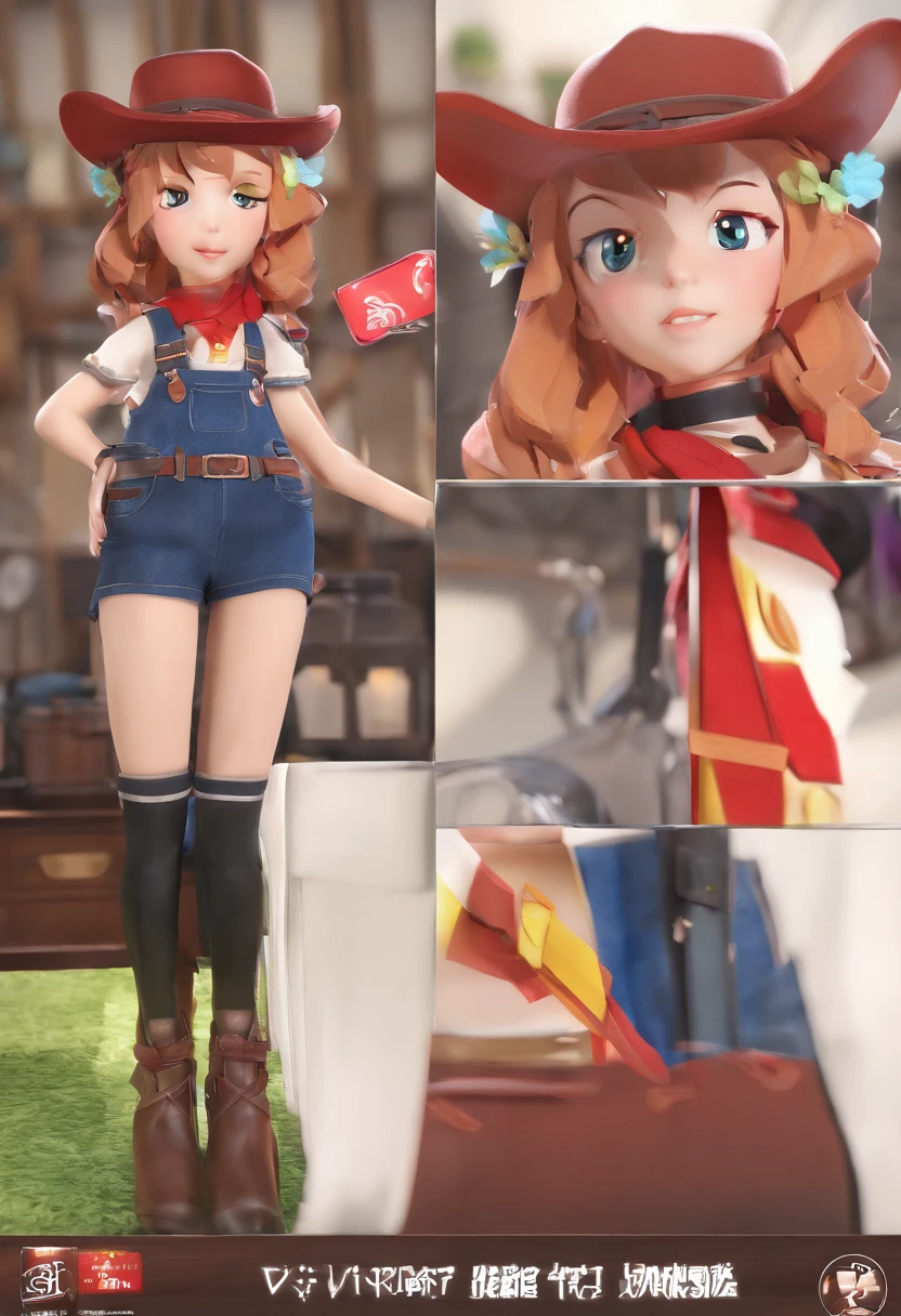 best quality, Ame-chan, master part, 1girl, sozinho, seios pequenos, cowboy shot, suspenders, camisas vermelhas, fita preta