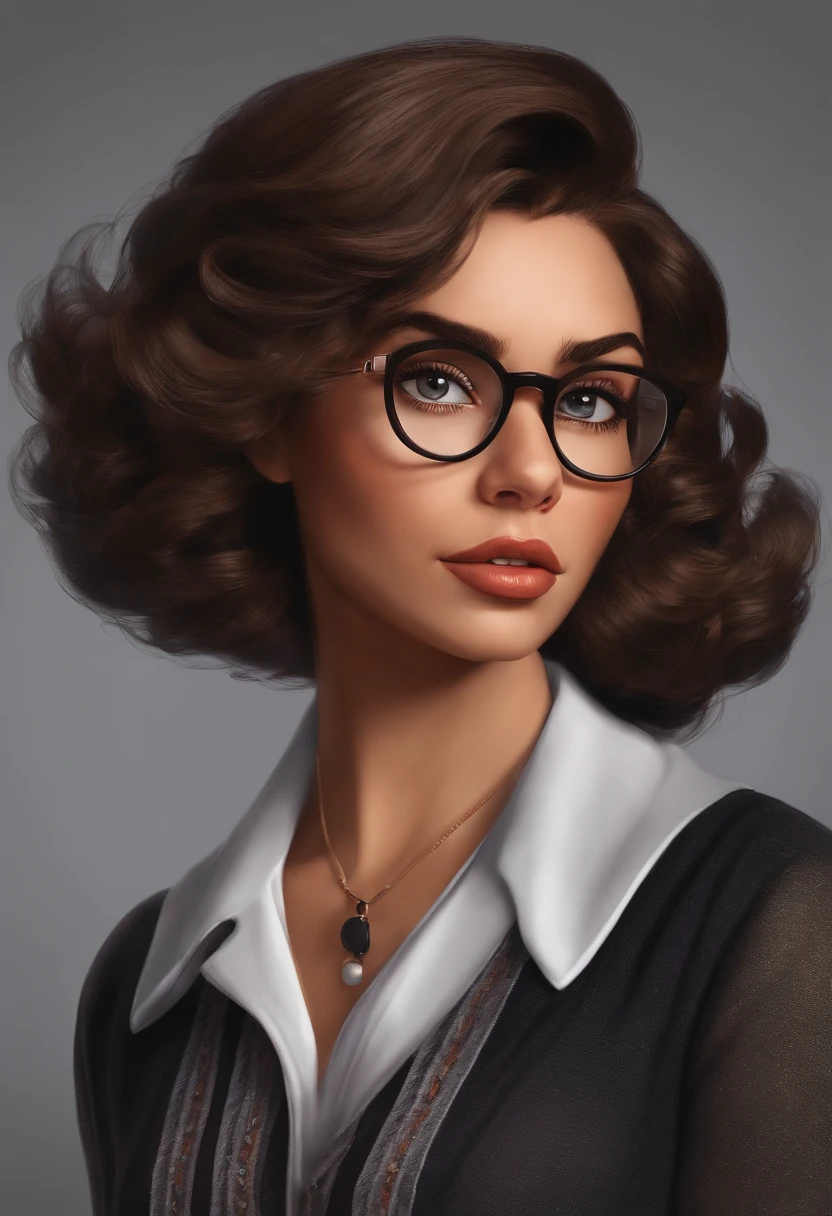 1personagem da disney, pixar,Isac Lima, cabelo castanho escuro,olhos castanhos, Rectangular Square Glasses, ,sorrir,desenho animado estilo disney