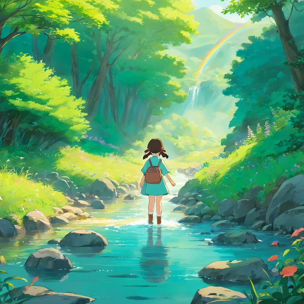 One day,The children of the village play in the mountains,Suddenly, there was a flash flood,The river swelled。The village is in danger of being submerged。The children panicked,They are looking for places to hide。That's right,The flower woman appeared,She told the children not to be afraid,Because she knows a magical place,You can take them to avoid disaster。