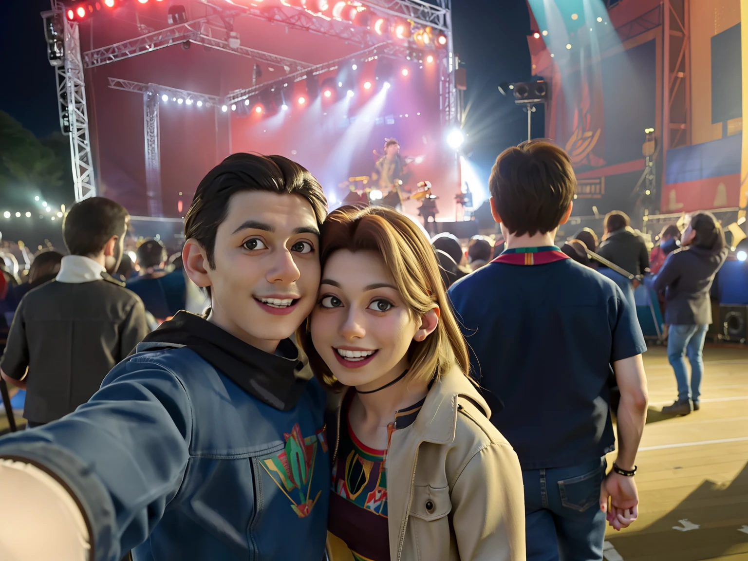 They're posing for a photo at a concert together, no palco de concertos de rock, Directed by: Nandor Soldier, music festival, Directed by: Ric Estrada, imagem de perfil, Noite!, foto do concerto, In Sao Paulo, Postagem no Reddit, Lorena Avarez, concerto de heavy metal, foto do perfil, Fotografia tirada em 2 0 2 0, festival, em segundo plano, no palco