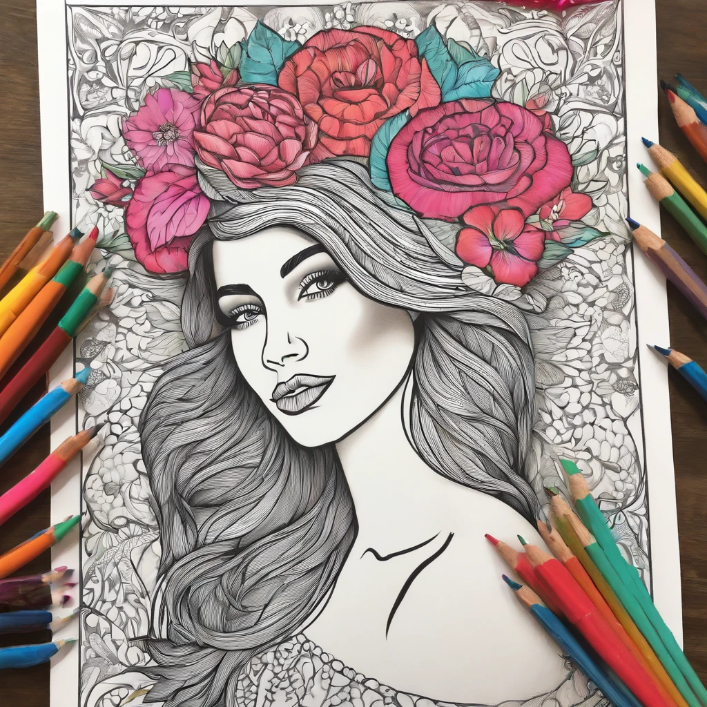 adult coloring book page for anxiety