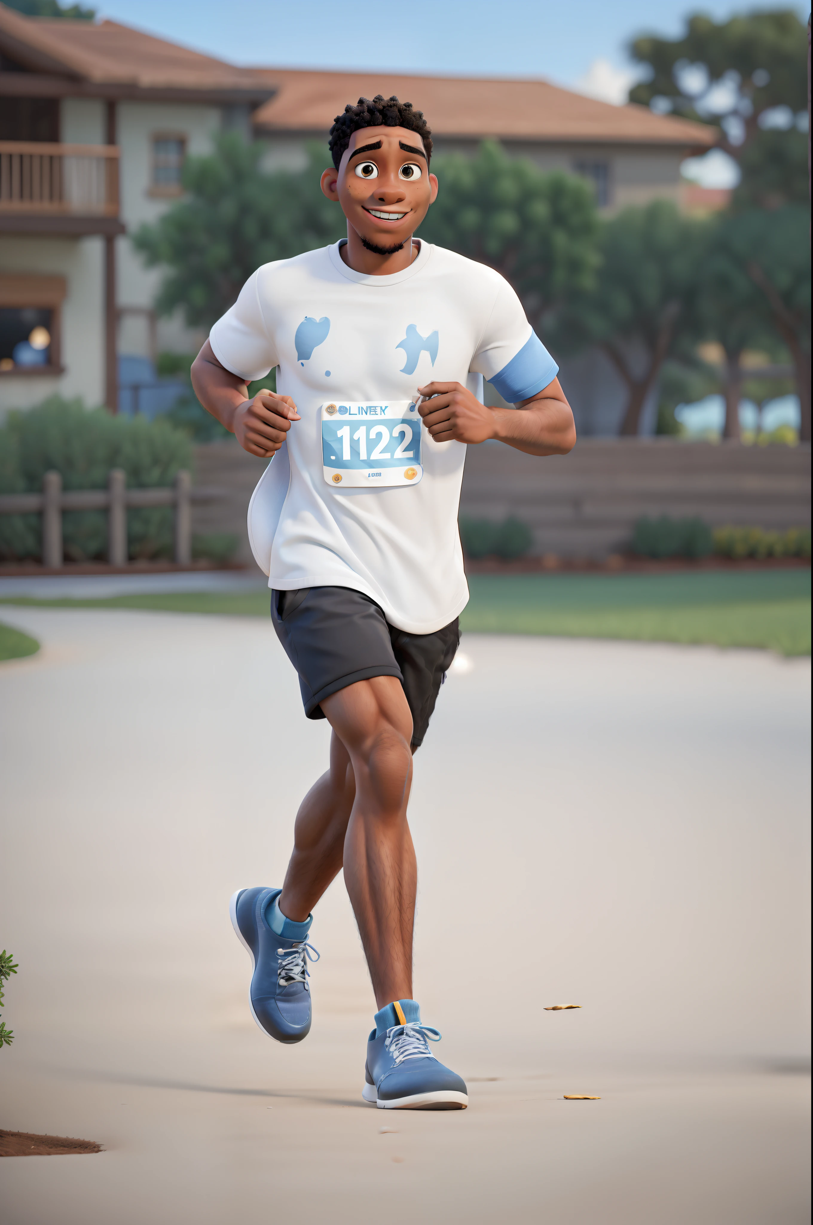22-Year-Old Black Man Running Pretty Confidently Disney Pixar Style