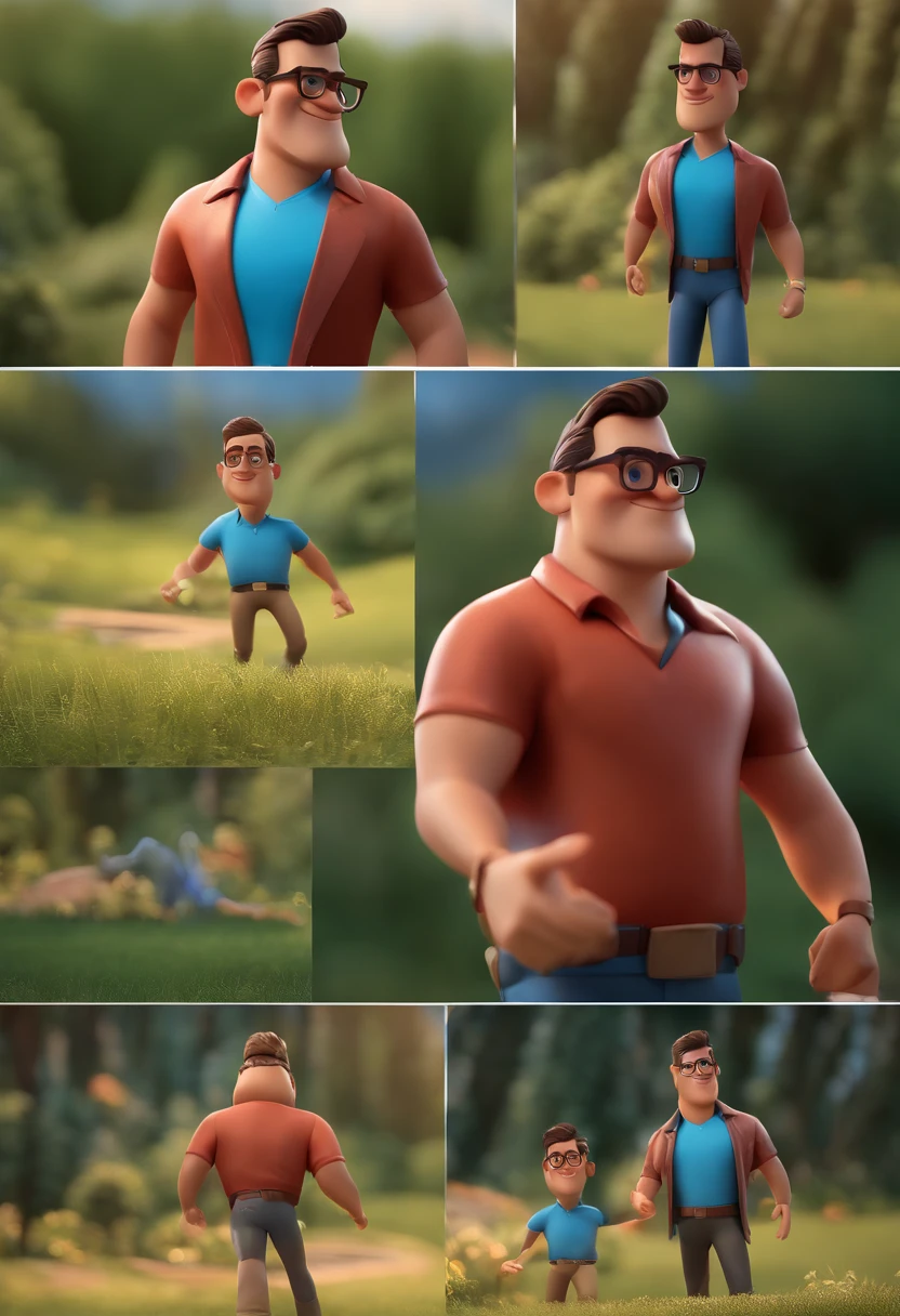 best quality, masterpiece, amazing details, (handsome muscular man with curly brown hair), exaggerated tiny waist, oversized white crop top tshirt with retro print, tiny booty short, bulge, penis outline, rollerblading fast on sidewalk, zooming towards camera, in a crowded park, perfect fingers, no watermark, no logo, no signature