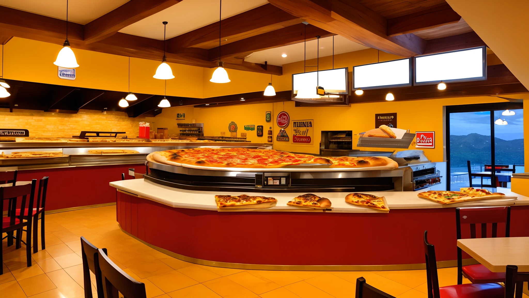 Letrero de pizzeria impresionante