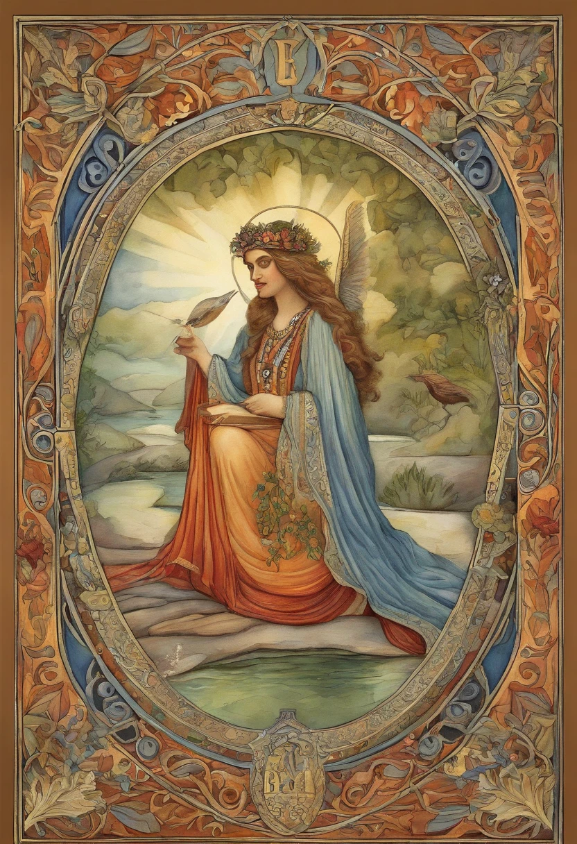 master part, best quality, uma mulher, tarot cards, bardo, bobo da corte, simbolismo, artes visuais, ocultismo, universal, Vision casting, filosofia, iconografia, numerologia, Popularidade, artes, Alphonse Mucha