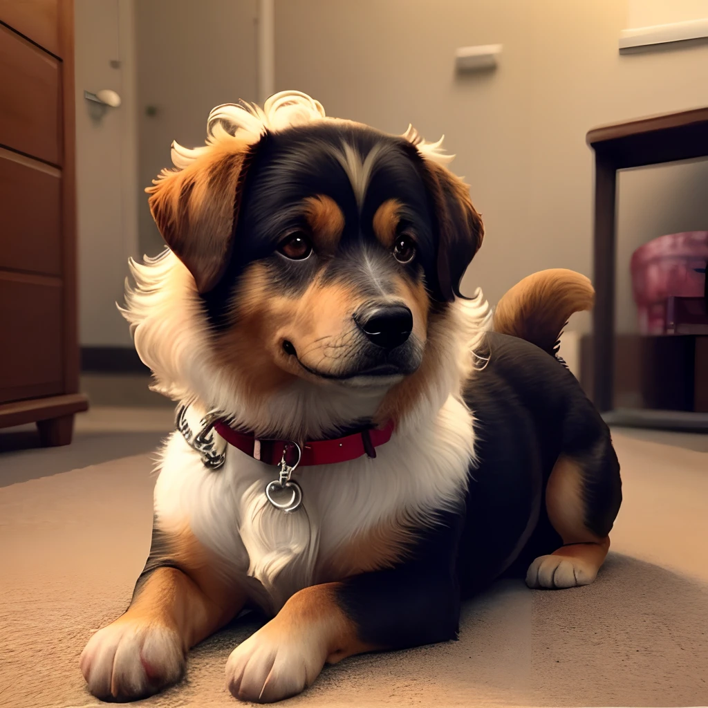 psychologist, cabelo castanho longo, pele clara, magra, 30 anos, com cachorrinho yorkshire