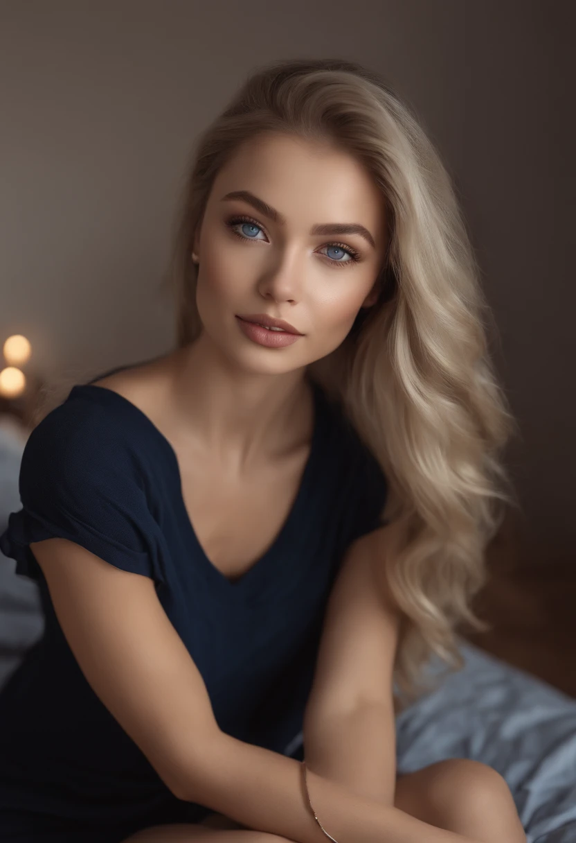 arafed woman fully , sexy girl with blue eyes, ultra realistic, meticulously detailed, portrait sophie mudd, blonde hair and large eyes, selfie of a young woman, bedroom eyes, violet myers, without makeup, natural makeup, looking directly at the camera, face with artgram, subtle makeup, stunning full body shot kneeling on bed, in bedroom, medium to large size bust, arafed woman fully , sexy girl with blue eyes, ultra realistic, meticulously detailed, portrait sophie mudd, blonde hair and large eyes, selfie of a young woman, bedroom eyes, violet myers, without makeup, natural makeup, looking directly at the camera, face with artgram, subtle makeup, stunning full body shot kneeling on bed, in bedroom, medium to large size bust