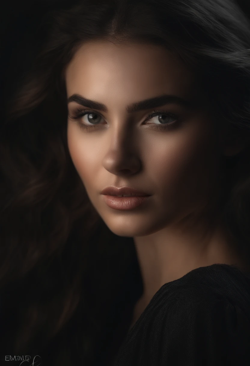 (Foto premiada:1.3) Of (ultrarrealista:1.3),(irritado:1.3) (fechar para cima:0.7), uma mulher com manto preto, pele real, 5D Canon, 85 millimeters, PrOfundidade de campo, 8k, Ultra nitidez, RTX, Octano, irreal, dramatic light, global ilumination (por Artista WLOP:1.3),altamente detalhado,(Arte Dark Wave:1.3),(Arte Hardcore:1.3),(Agfacolor:1.3),(Close portrait:1.3),(Feminino:1.4),(Beautiful:1.4),(atraente:1.3),Handsome,Calendar pose,olhos perfeitamente detalhados,studio lighting,Thematic background