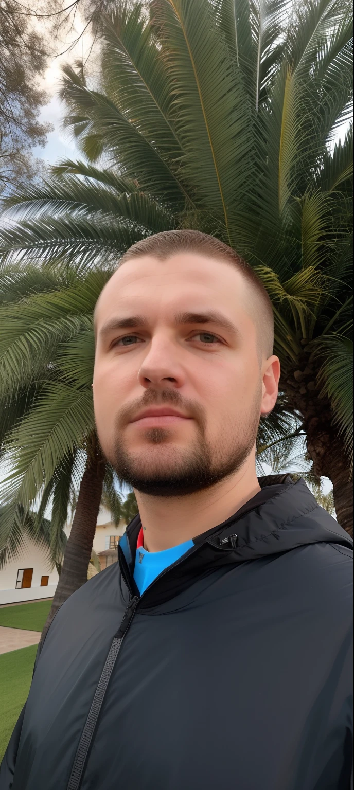 There's a man standing in front of a palm tree, Andrey Surnov, Tomasz Strzalkowski, Andrei Ryabovichev, Bogdan Rezunenko, Andrei Riabovitchevy, looking away from camera, Retrato de Jerma985, Krzysztof Kononowicz, ástor alexander