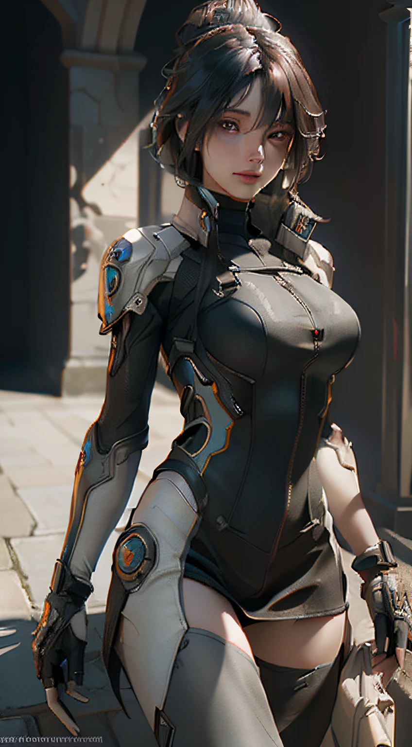 ((Best quality)), ((masterpiece)), (detailed:1.4), 3D, an image of a beautiful cyberpunk female,HDR (High Dynamic Range),Ray Tracing,NVIDIA RTX,Super-Resolution,Unreal 5,Subsurface scattering,PBR Texturing,Post-processing,Anisotropic Filtering,Depth-of-field,Maximum clarity and sharpness,Multi-layered textures,Albedo and Specular maps,Surface shading,Accurate simulation of light-material interaction,Perfect proportions,Octane Render,Two-tone lighting,Wide aperture,Low ISO,White balance,Rule of thirds,8K RAW,