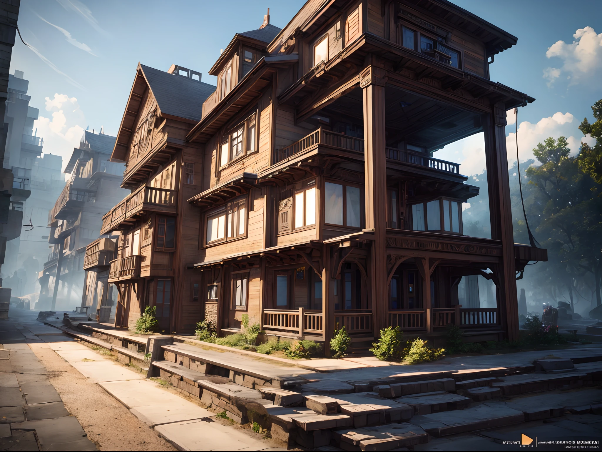 Ultra modern steampunk house, ultra hd, realistic, vivid colors, highly detailed, UHD drawing, pen and ink, perfect composition, beautiful detailed intricate insanely detailed octane render trending on artstation, 8k artistic photography, photorealistic concept art, soft natural volumetric cinematic perfect light