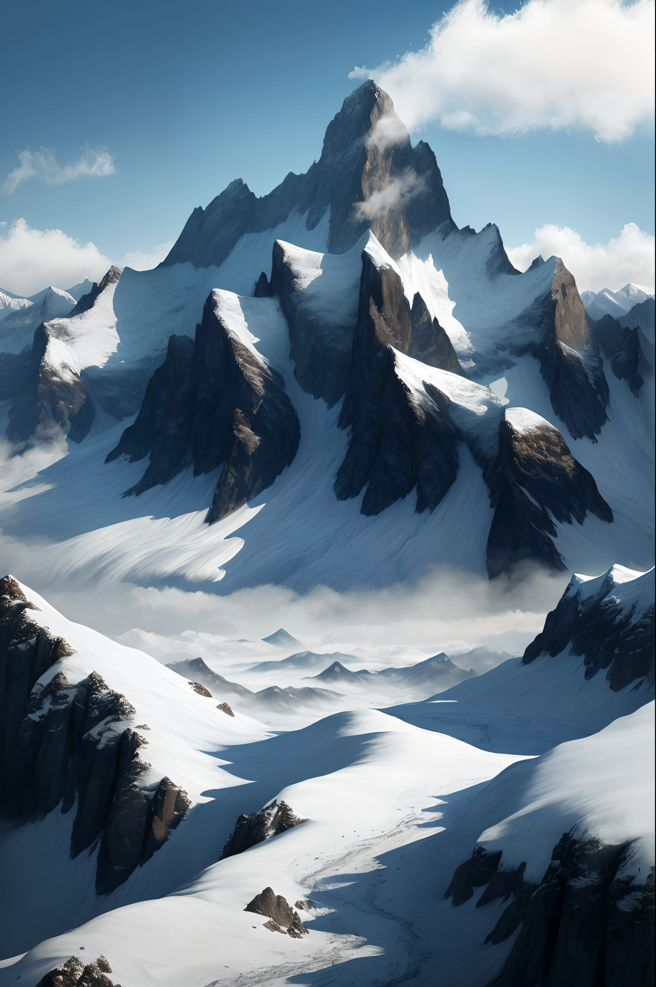 photorealistic alps artwork designed by Klaus Wittkugel high contrast