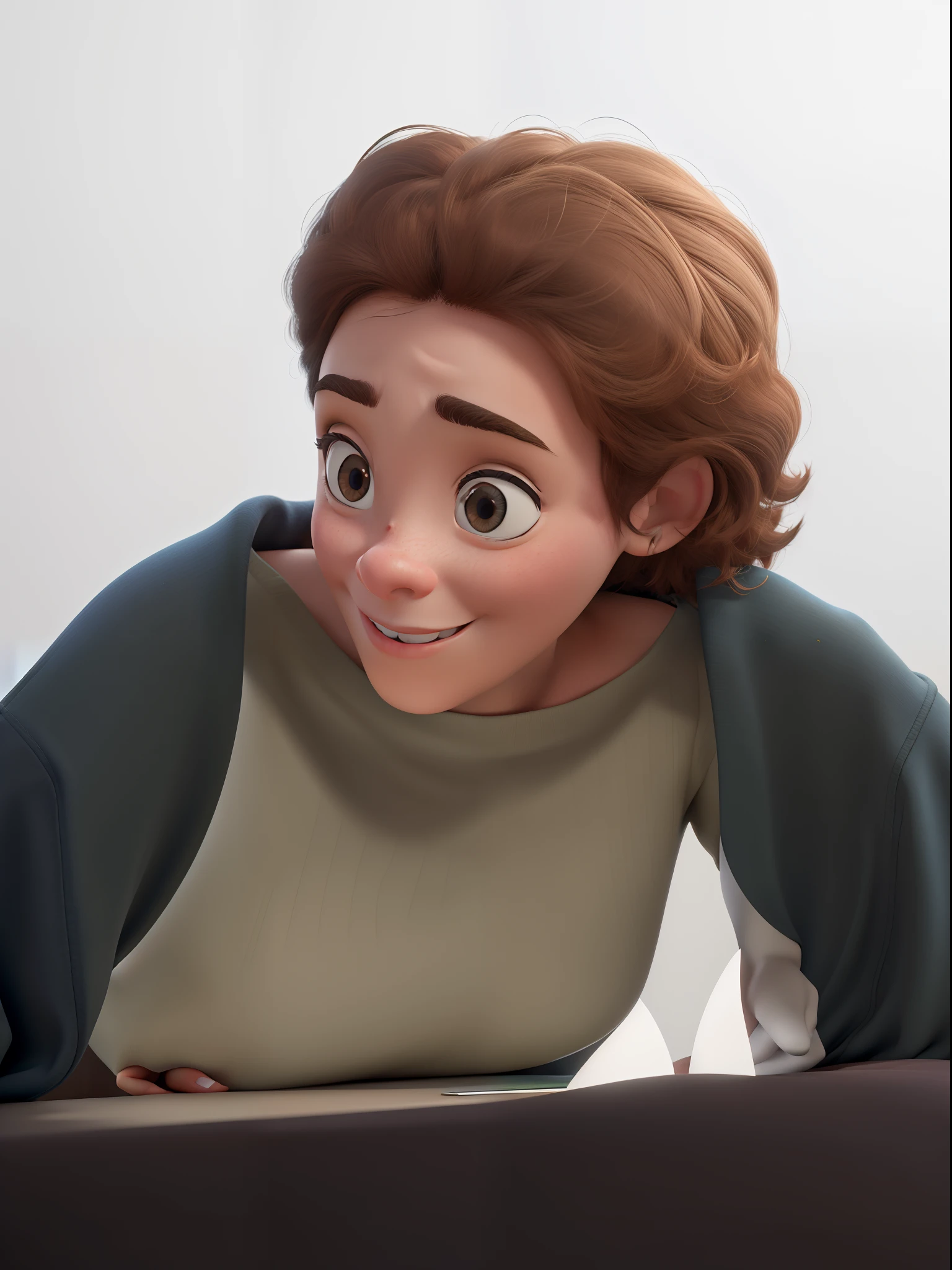 make a Pixar template image, with this studious girl