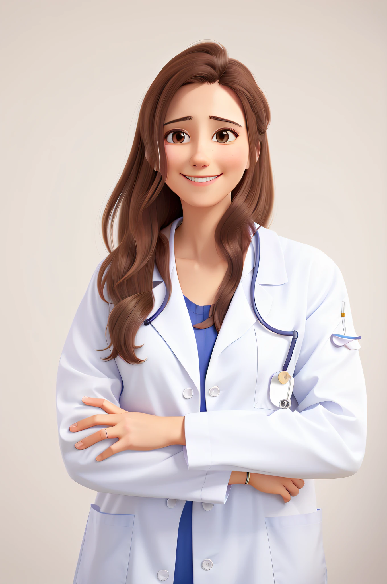 me as a doctor hugging a pacient woman emocional and happy in a doctor office