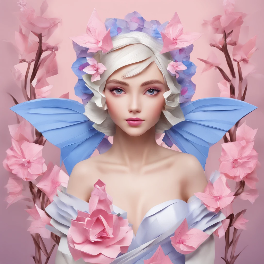 Picture of a fairy holding a rose in her hand,Transparent and light wings like butterfly wings,Camellia oleifera skin,A classic garden in the ballot style,Aerial view,concept-art,skyporn,Flower Fairy Research, fairy aesthetics, space flower fairy, faeries, portrait of fairy, portrait of fairy, smiling as a queen of fairies, fairy queen, beautiful fairie, the non-binary deity of spring, fairy queen, elf girl wearing an flower suit, fairylike,peach blossom, cherry blossom, an orchid flower, Hyacinth, clubs, Masterpiece Blue Rose