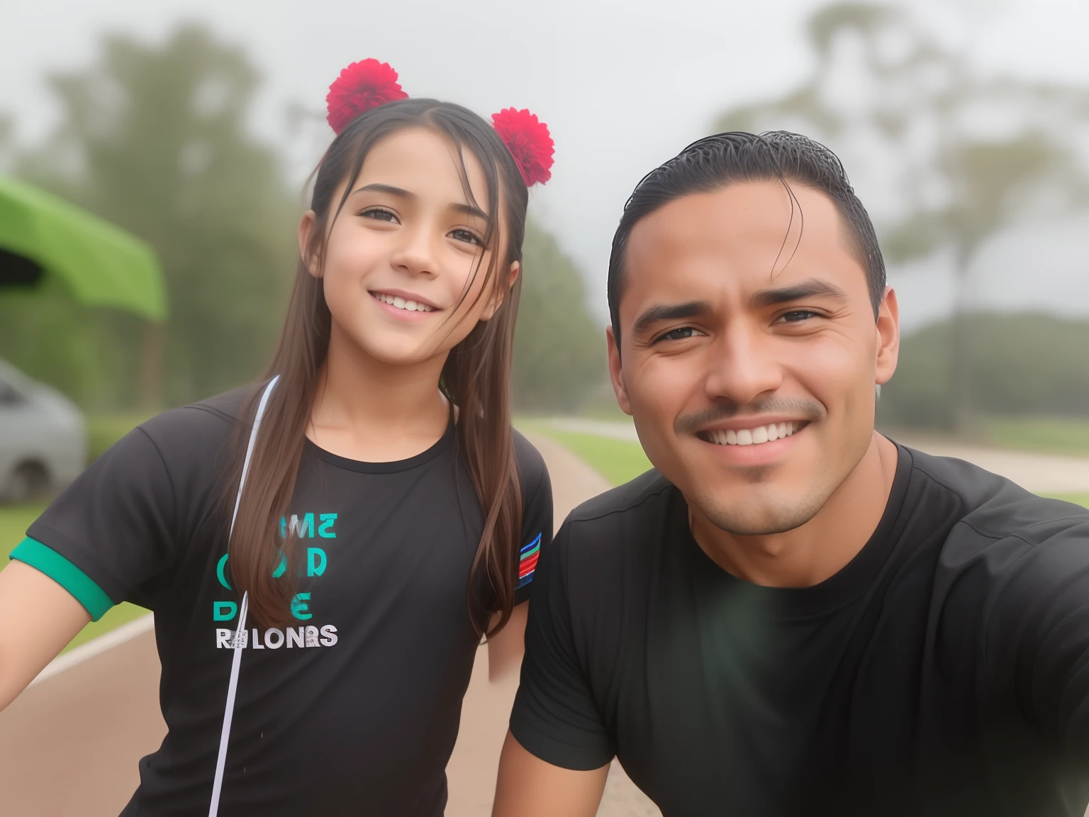 There's a man and a girl who are taking a selfie, Directed by: David Ruby, com rostos molhados!!, david rios ferreira, with a , Directed by: Felipe Seade, edu souza, In the rain, Directed by: Ric Estrada, Carmelo Blandino, andrea rocha, tirado no iphone 1 3 pro, Directed by: Nandor Soldier