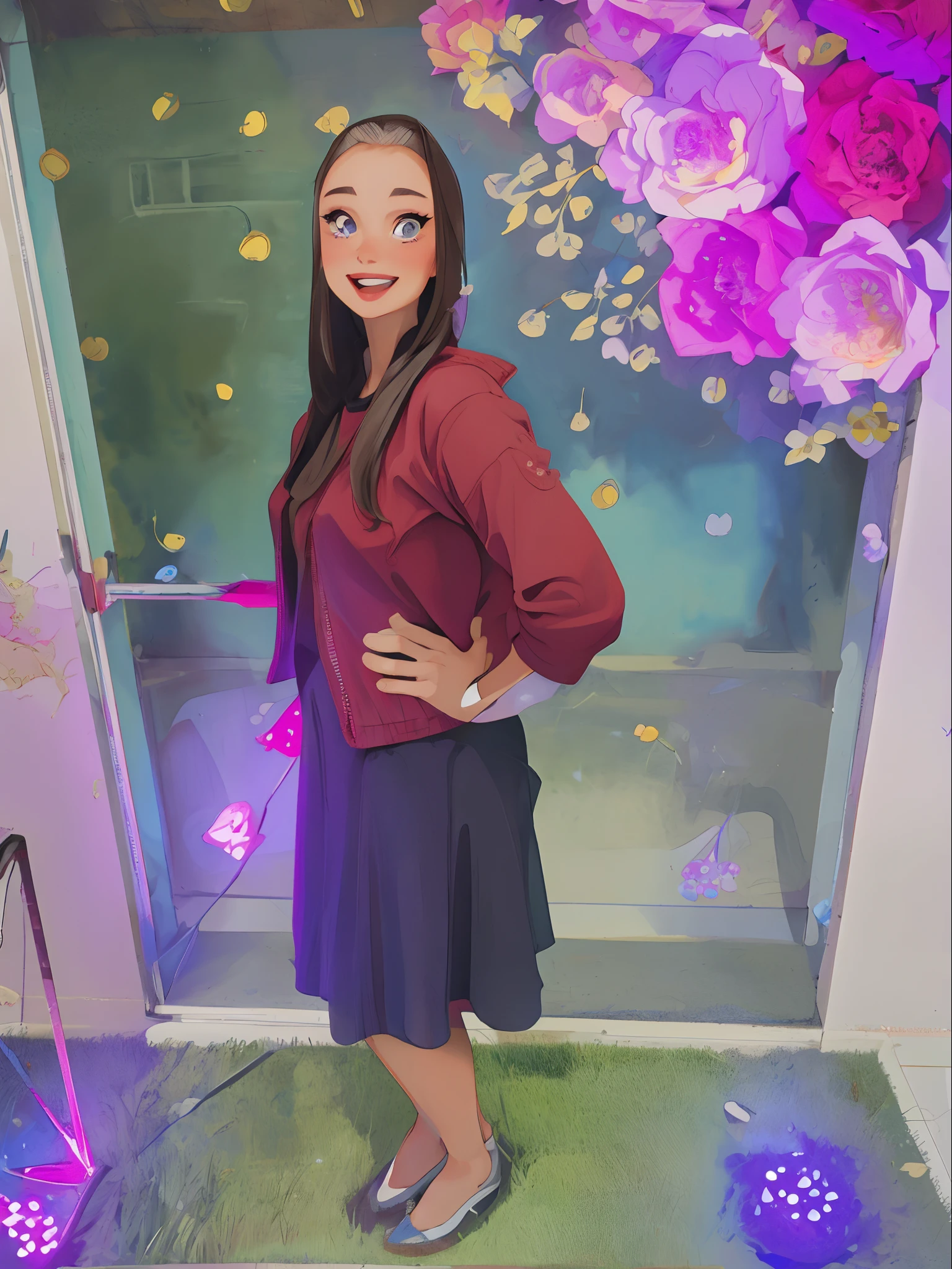 (masterpiece, best quality;1.3), 8k picture, extremely detailed , takagi1, pov, 1girl, looking at viewer, hepburn, standing, smile,white detailed dress, Beautiful White Skin, roma city, audrey hepburn, facial close-up,