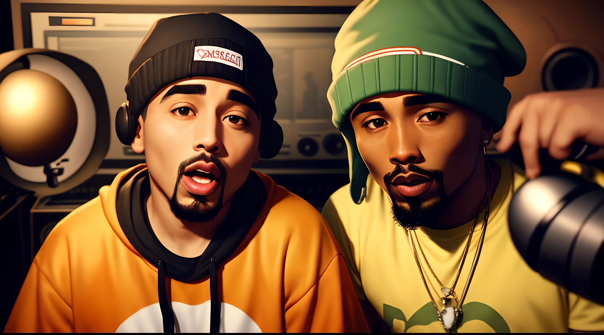 South Park Mexican Rapping with 2Pac in the studio