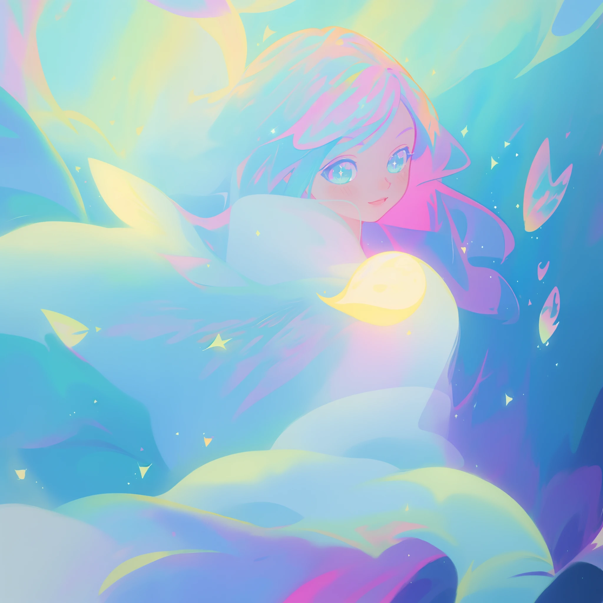 beautiful anime girl in colorful liquid dress, ((sparkling)), aqua mint blue and purple colors, vibrant pastel colors, (colorful), magical lights, sparkling lines of light, inspired by Glen Keane, inspired by Lois van Baarle, disney art style, by Lois van Baarle, glowing aura around her, by Glen Keane, jen bartel, glowing lights! digital painting, flowing glowing hair, glowing flowing hair, beautiful digital illustration, fantasia background, whimsical, magical, fantasy, beautiful face, ((masterpiece, best quality)), intricate details, highly detailed, sharp focus, 8k resolution, sparkling detailed eyes, liquid watercolor