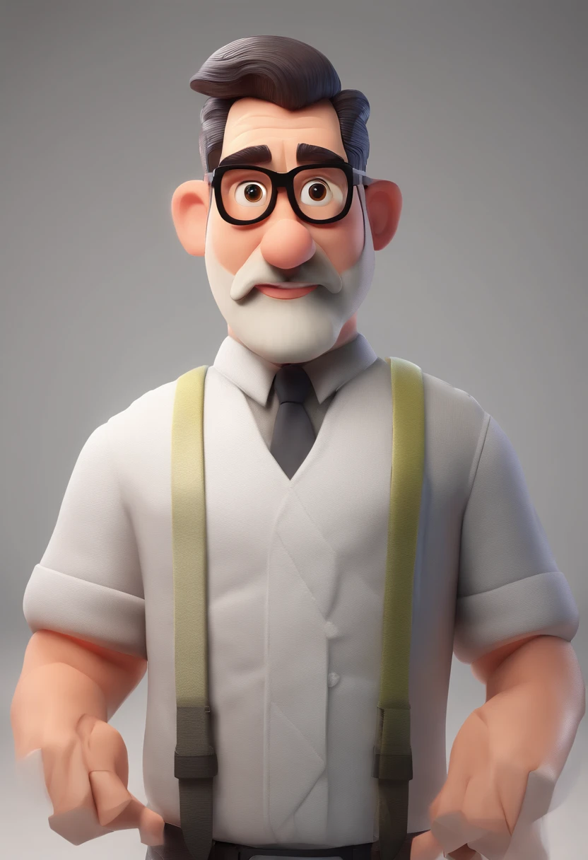 Estilo Pixar: homem branco cabelos preto bom barba cavanhaque sem oculos trabalhar com sushi