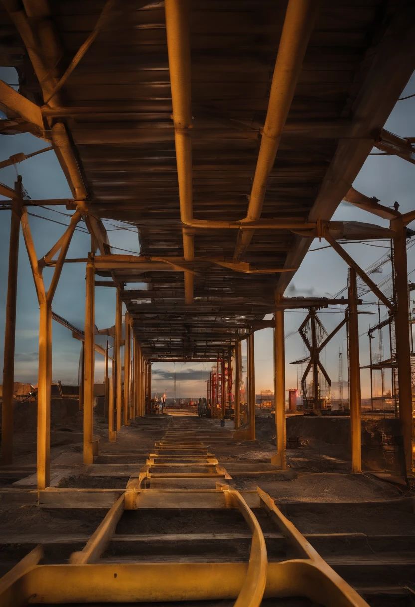 Aqy,On-site construction of substation road,fotografia,Corpo humano inteiro