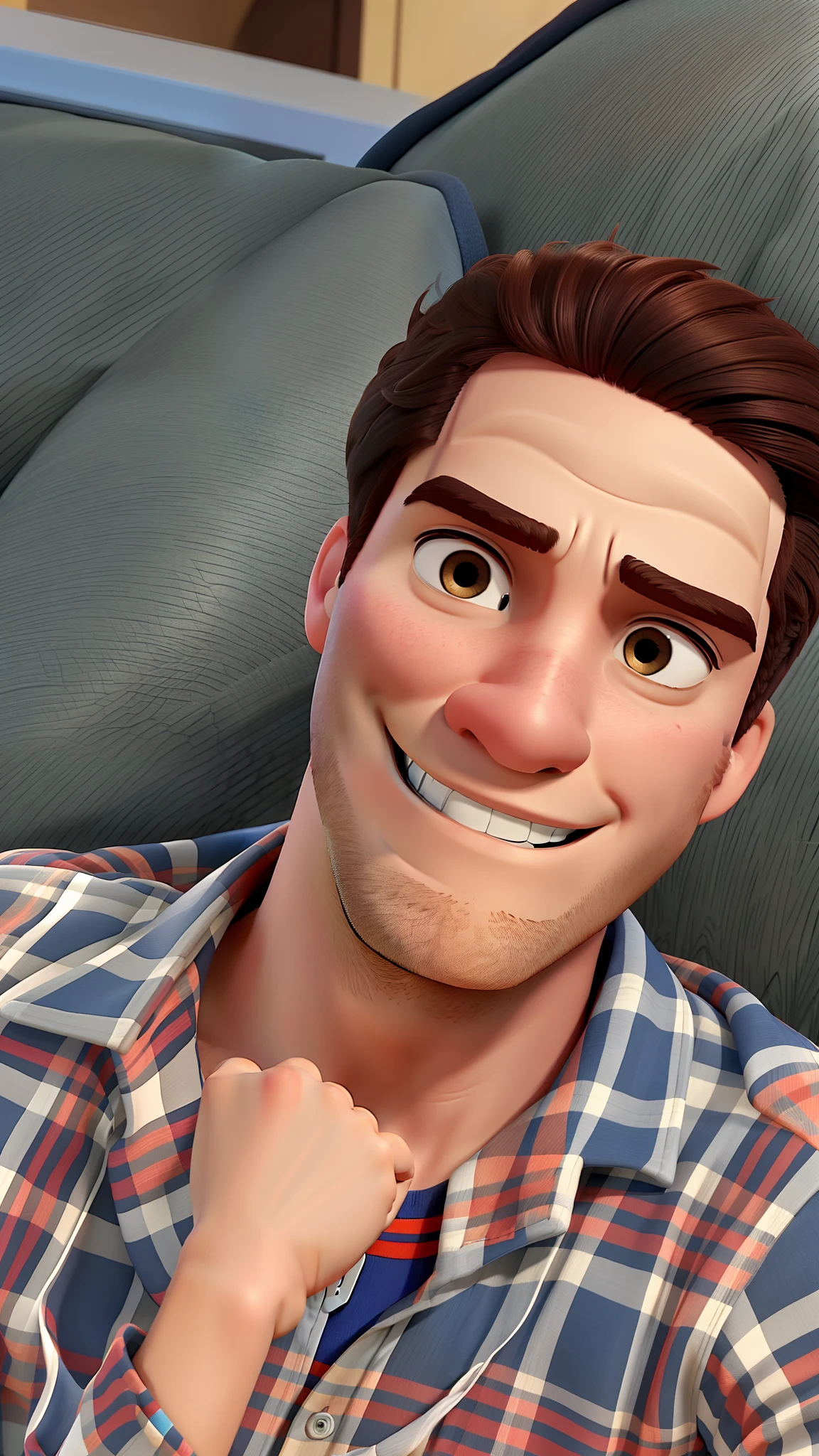 Um homem moreno estilo Disney Pixar, alta qualidade, melhor qualidade