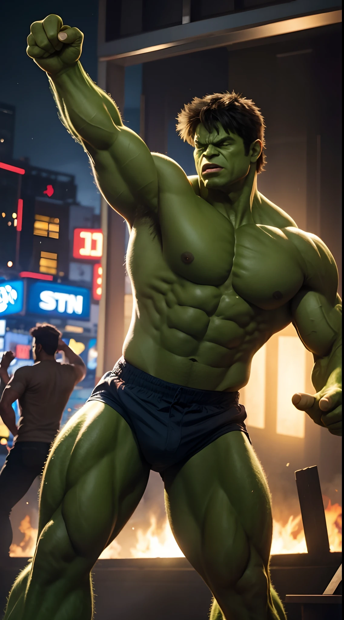 Hulk dancing with the  girl