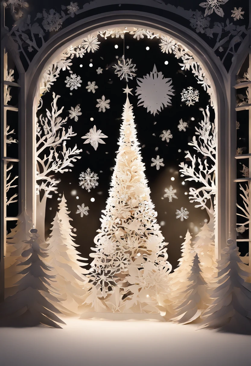 best qualtiy,16k,8K,True exposure,Ray traching,Excellent image quality,Christmas,Christmas atmosphere,A real Christmas tree,Lights on the trees,pompon,bell,Luminous colored light bar,inside in room,Chilling,Santa Claus hat,Christmas decorations are hung on the wall,snowflower