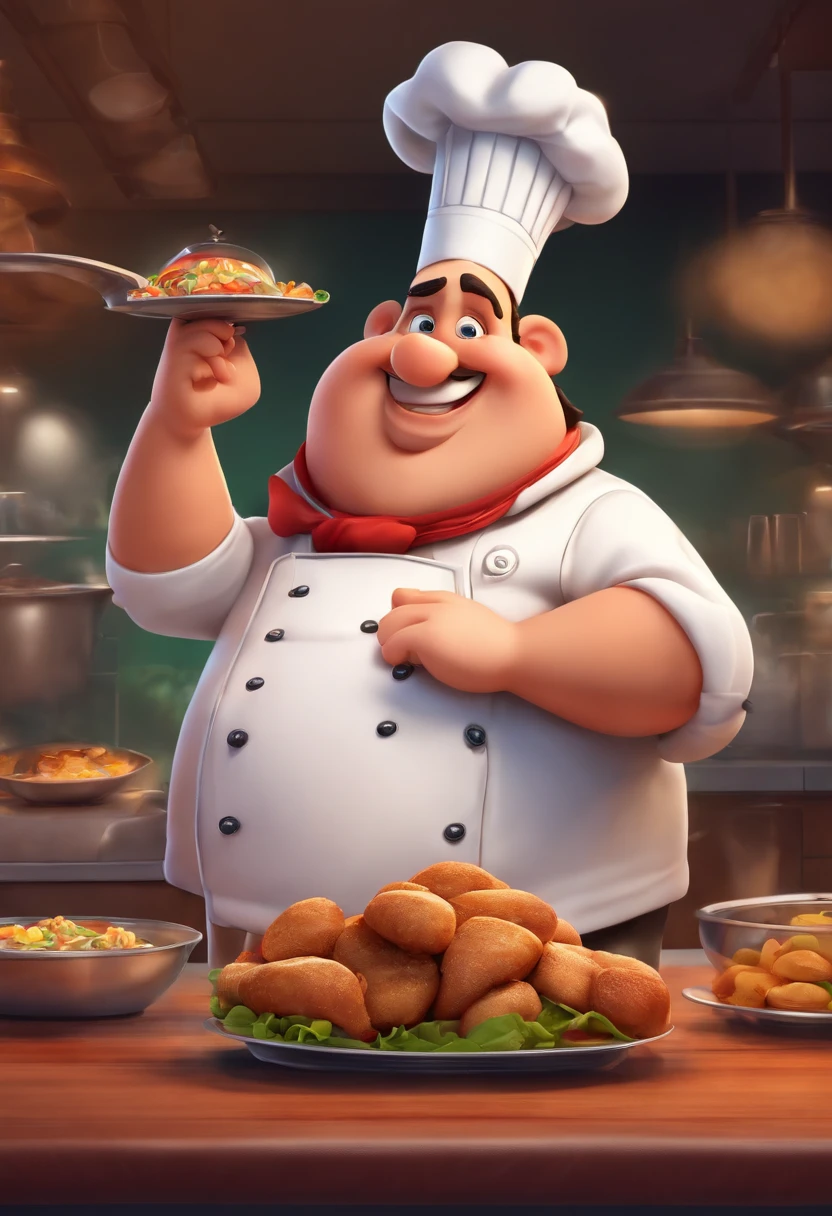 A Cartoon Chef Who Is Fat With A Big Big Toe