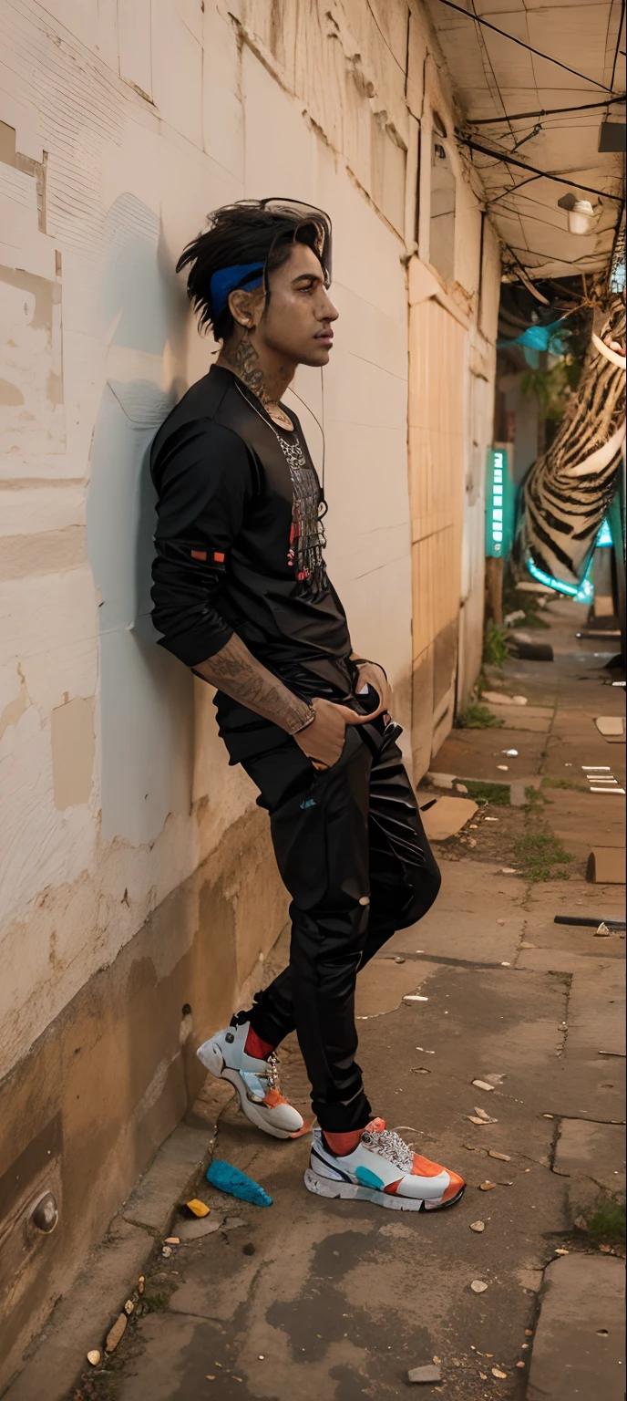 Change background cyberpunk handsome boy.reallstic face .8k.ultra reallstie robotic pact tiger do Pankh