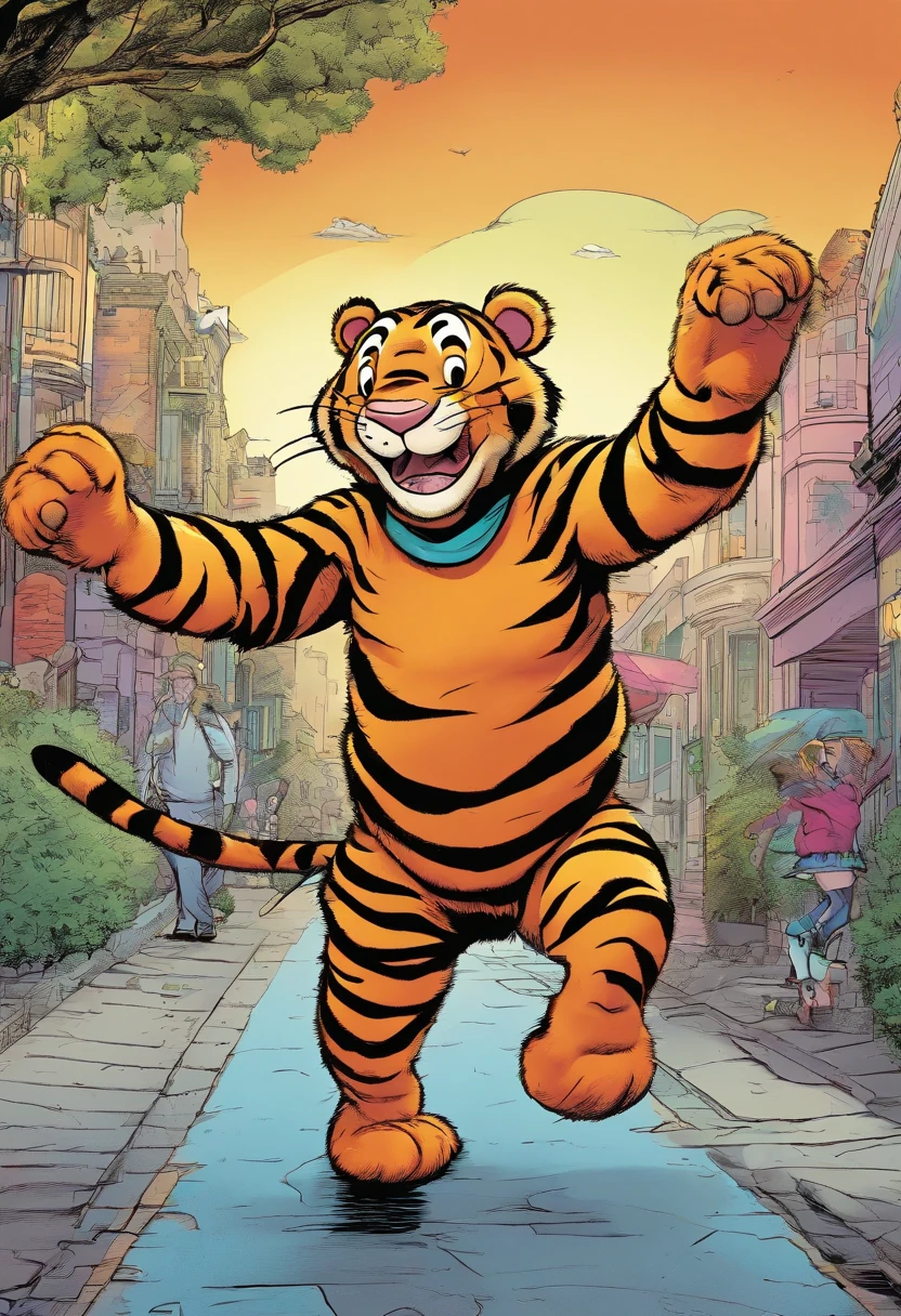 Tigger, walking