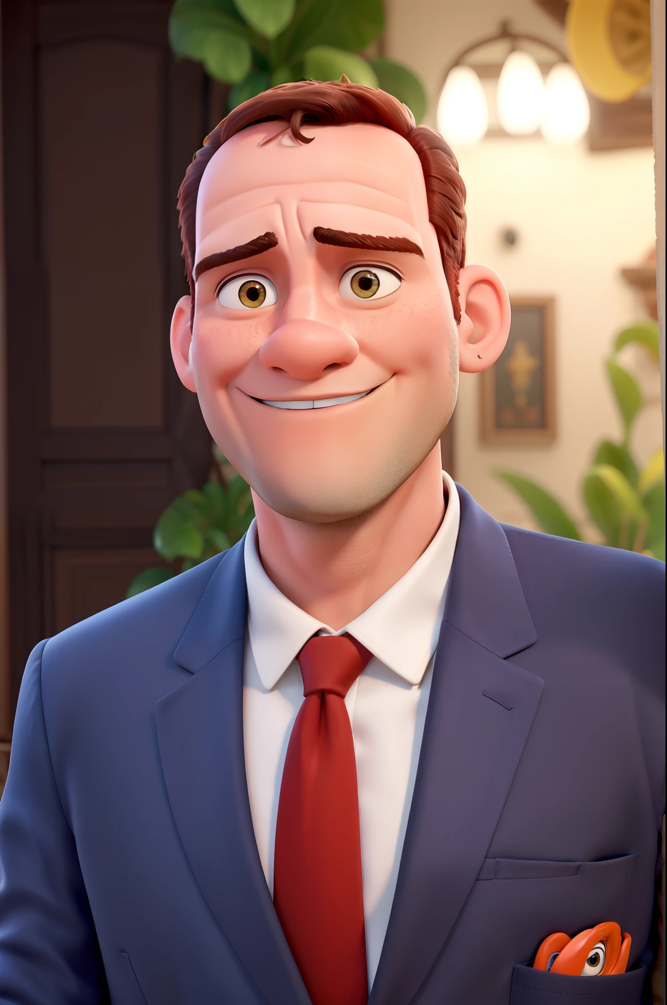 Homem moreno no estilo Disney Pixar, alta qualidade, melhor qualidade