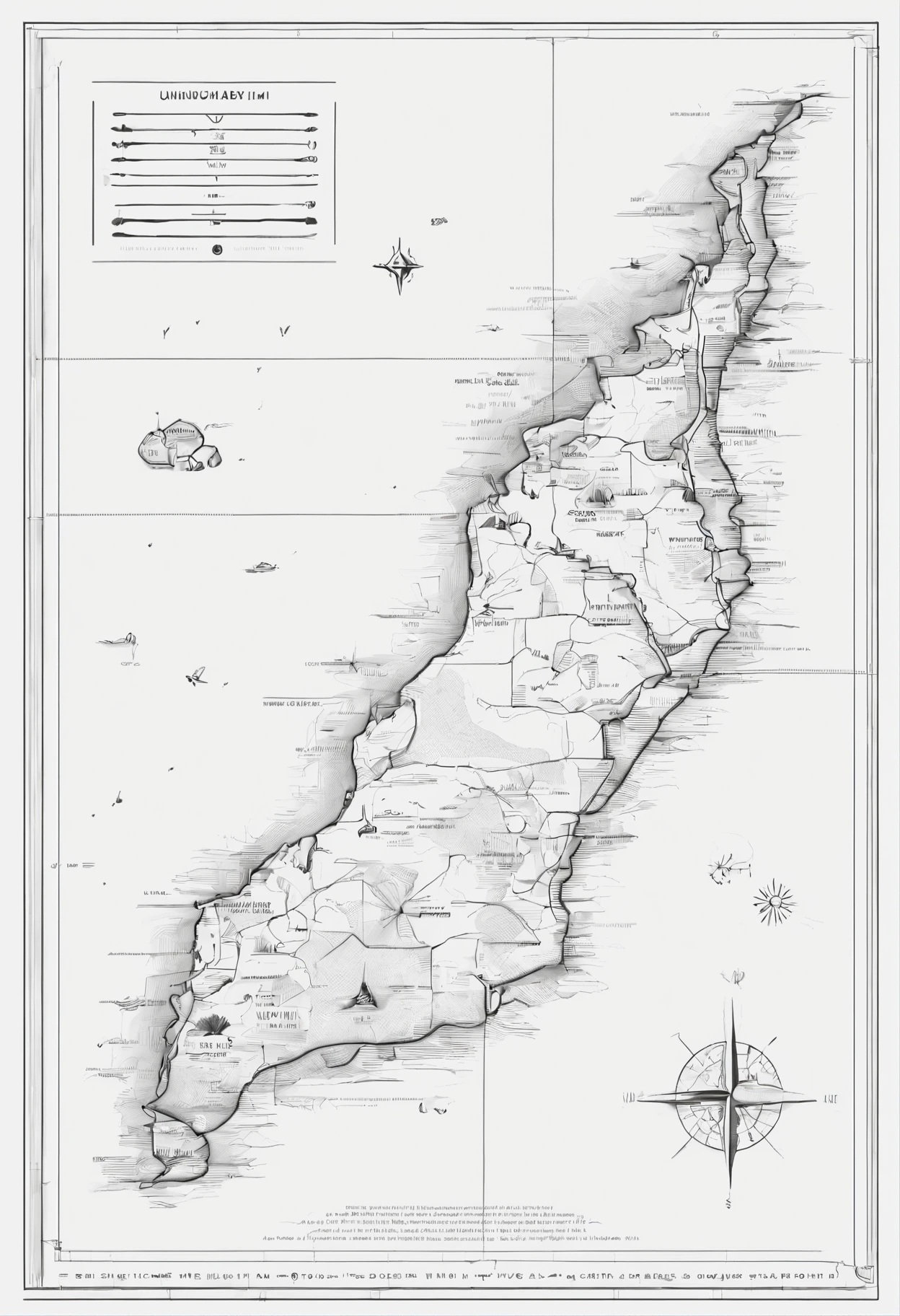 Map of uninhabited desert islands
