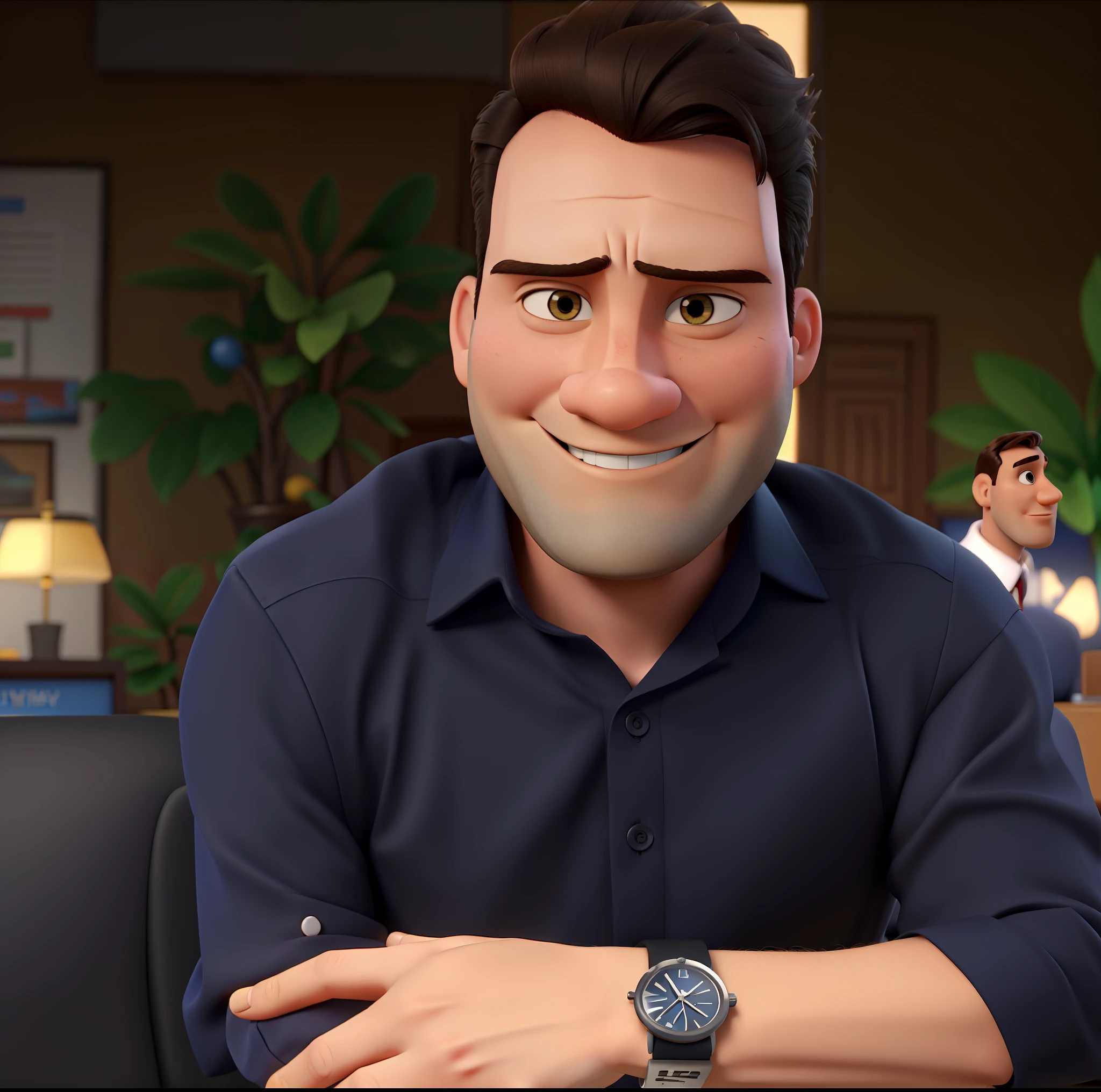 A disney pixar style businessman, alta qualidade, melhor qualidade