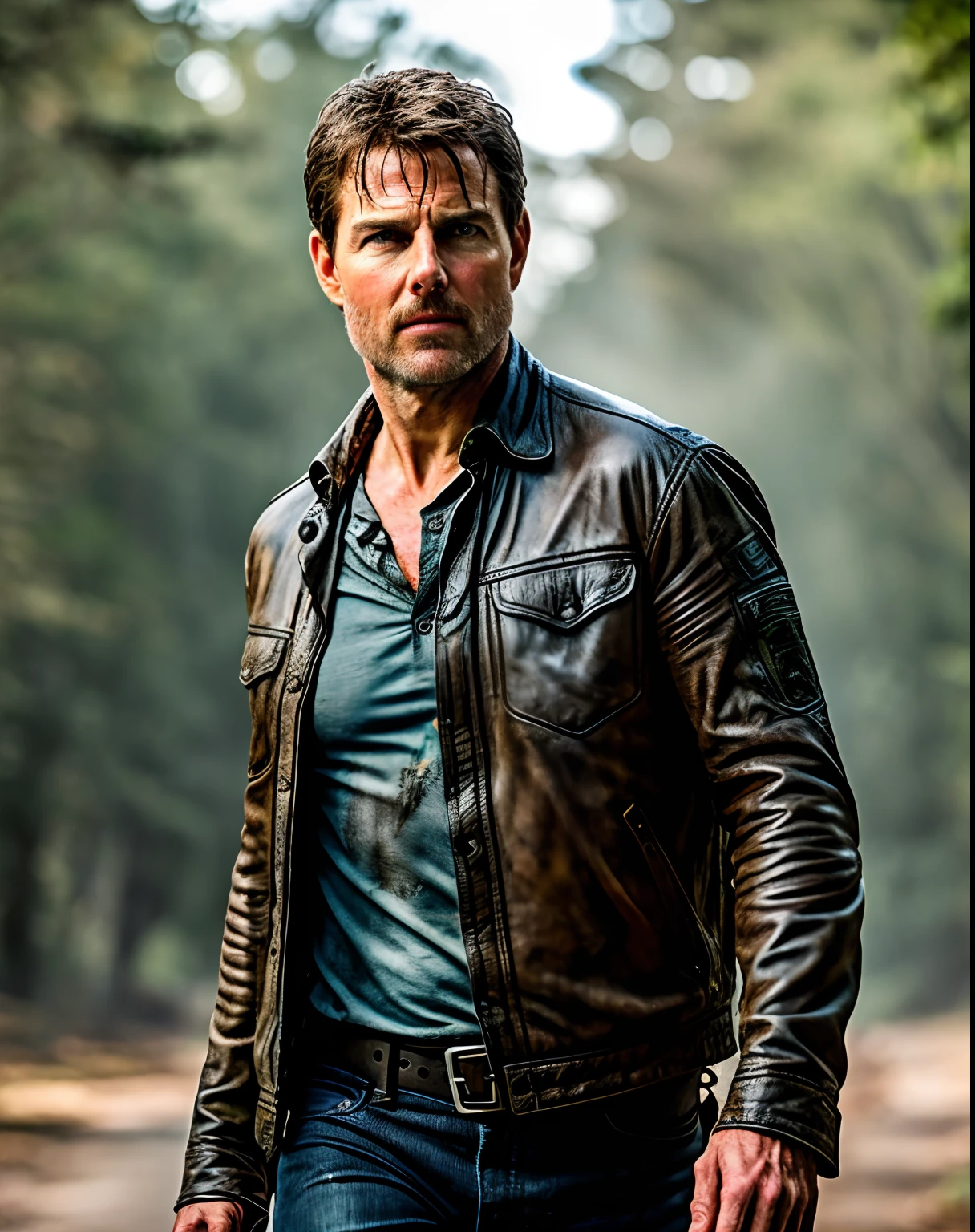 Tom Cruise as Rick Grimes from The Walking Dead,half body, XF IQ4, 150MP, 50mm, ISO 1000, 1/250s, natural light, Adobe Lightroom, photolab, Affinity Photo, PhotoDirector 365