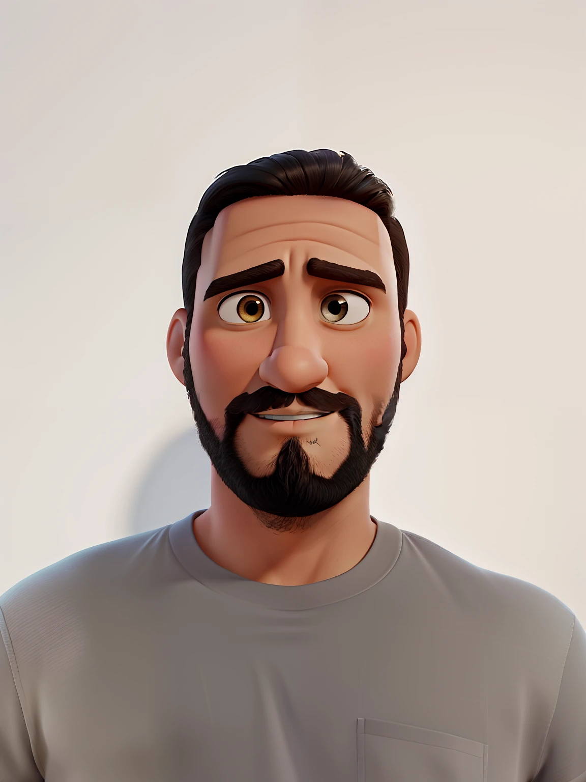 Poster no estilo Disney pixar, alta qualidade, melhor qualidade, homem , 30 anos cabelo preto, e barba preta, ao fundo uma sala executiva