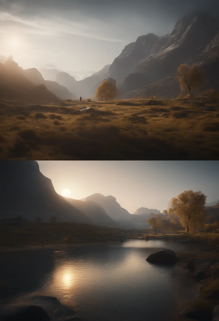 a good photo of (((concept art))) (((old fasion landscape))),8k resoultion,ultra cool,hyper realstic, scifi style,dramatic lighting, atmosphere lighting, hyper detail features, ray tracing, 3D, cinematic lighting, dark shadows, unrealistic Engine 5 rendering, ((center focus)),hyper detail,trending on artstation, 4k,extremely high details, ultra hd, hdr, extremely high details