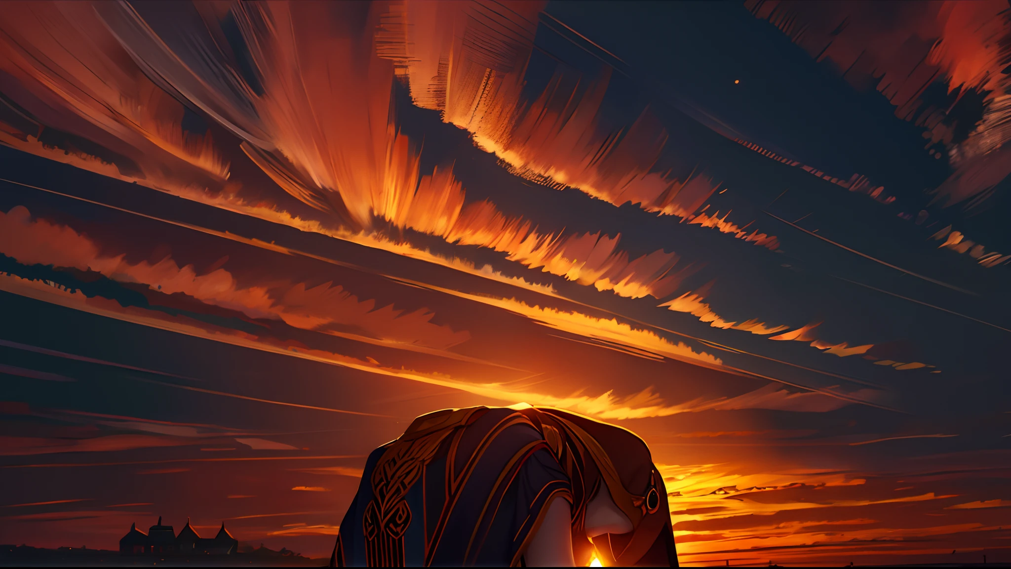 the sunset,eventide,evening light,Bowing