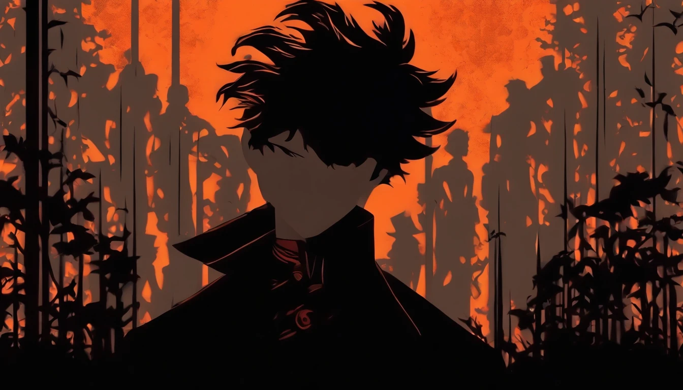 (Silhouette Art,cutouts:1.6)
(((Paper cutting art,A world where only black exists:1.3)
(Cowboy Shot),,Solo,Facing the front
(Men in suits,profile:1.2),black, Clean face,
BREAK
(Dark Grey Moon)
Textured glass background,