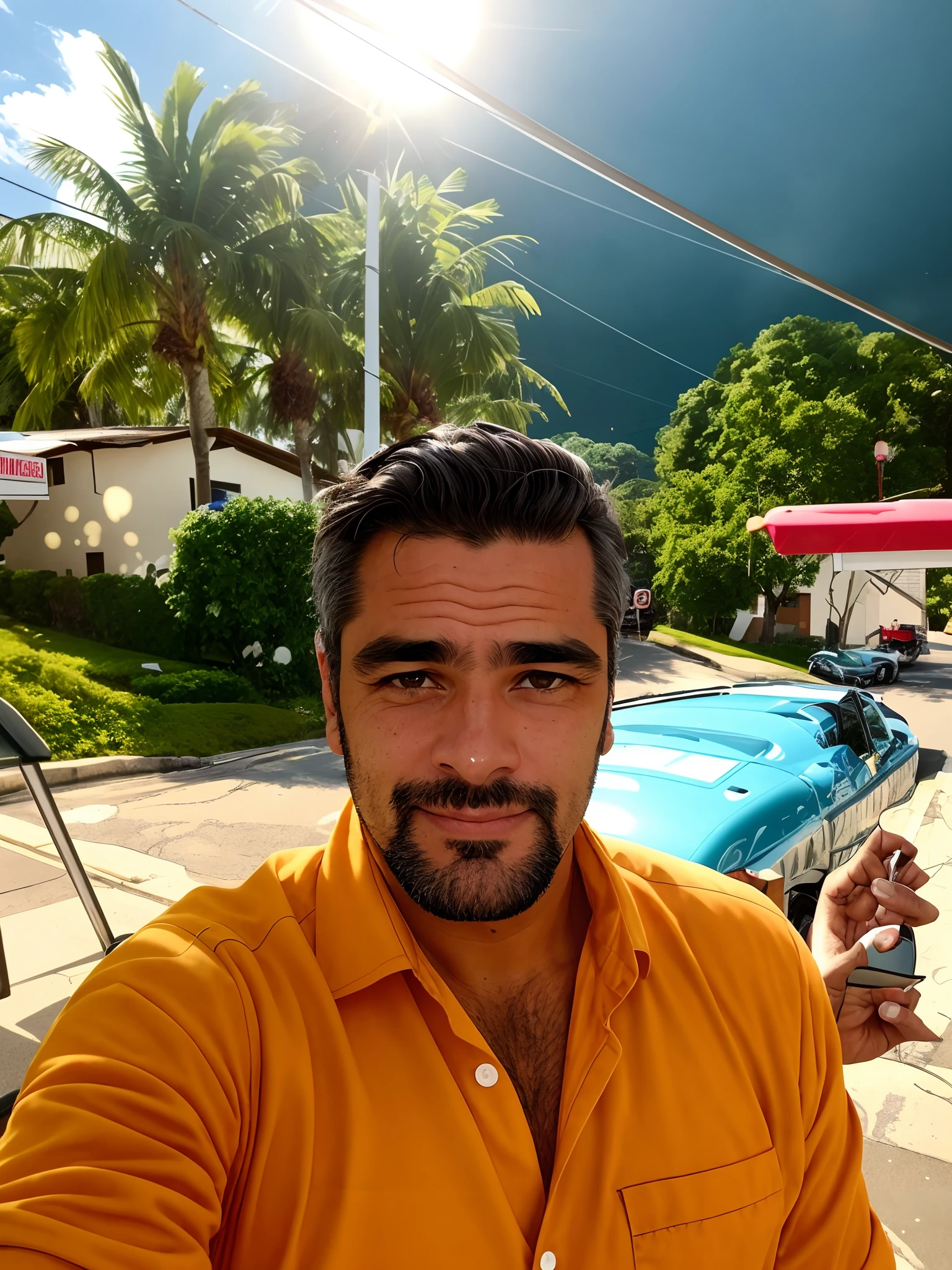 there is a man that is taking a selfie in the street, Homem de 4 0 anos, Homens de 45 anos, Fotografia selfie 8k, selfie de um homem, (38 anos), imagem frontal, 38 anos, 4 5 I, selfie shot straight on angle, 3 6 anos, david rios ferreira, cerca de 3 5 anos
