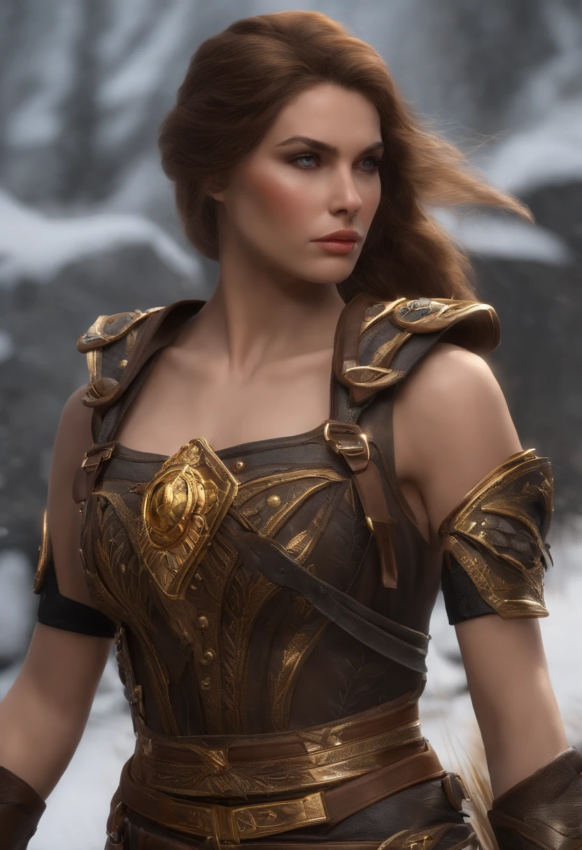 high details, best quality, 8k, [ultra detailed], masterpiece, best quality, (extremely detailed), dynamic angle, ultra wide shot, RAW, photorealistic, fantasy art, realistic art, a picture of a female human druid  knelling (1.5 intricate details, Masterpiece, best quality) talking to a cougar (1.5 intricate details, Masterpiece, best quality) in desert (1.5 intricate details, Masterpiece, best quality),  a female  wearing leather clothes (1.4 intricate details, Masterpiece, best quality), leather boots, thick hair, long hair, brown hair, tan skin intense brown eyes, desert background (intense details), a stream flowing in an oasis (1.4 intricate details, Masterpiece, best quality), sun light, dynamic light. dynamic angle, (1.4 intricate details, Masterpiece, best quality) 3D rendering, high details, best quality, highres, ultra wide angle