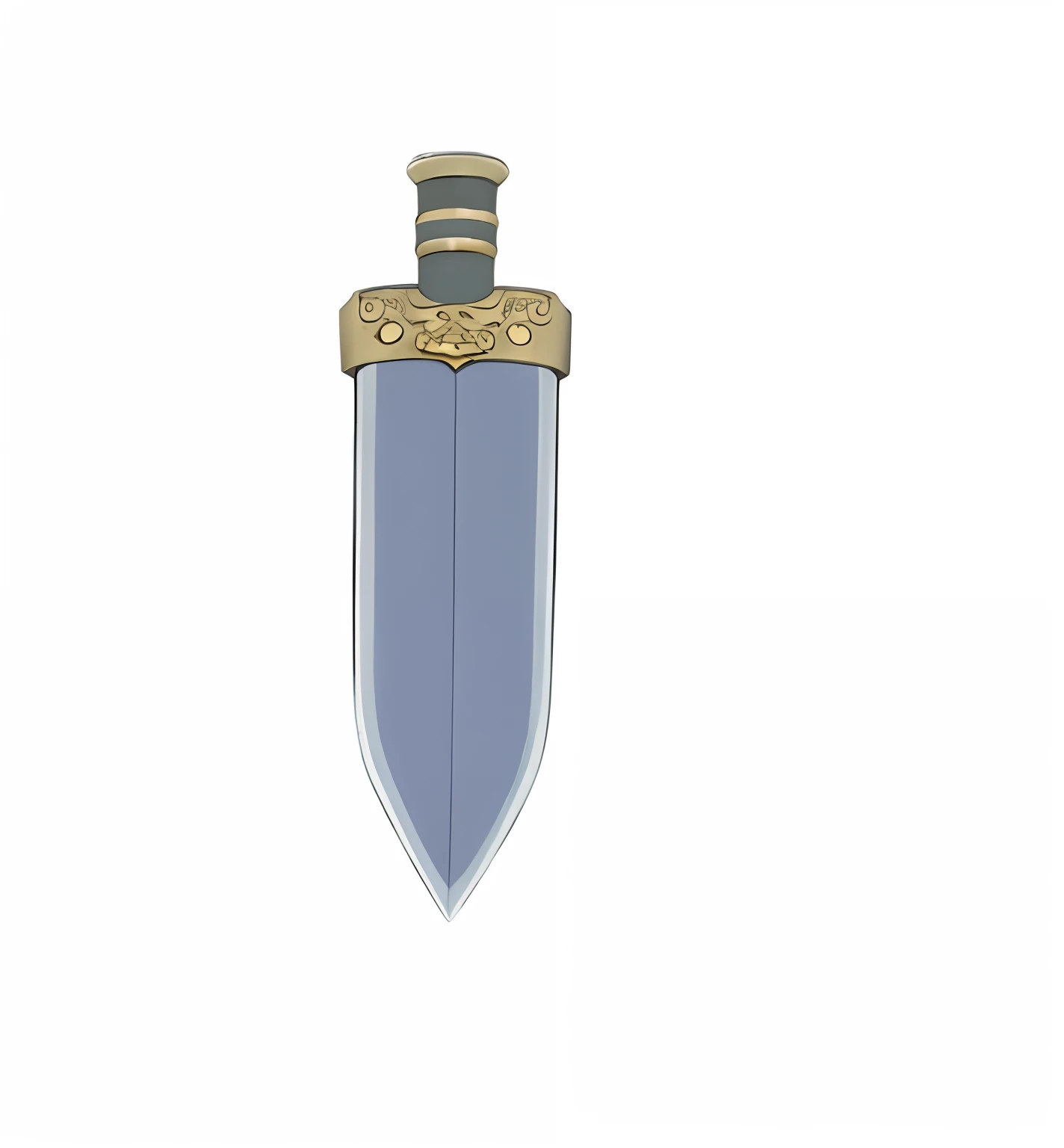3d，IP image，succinct，There is a cartoon with a sword with a gold buckle,  fantasy sword, big sword, daggers,