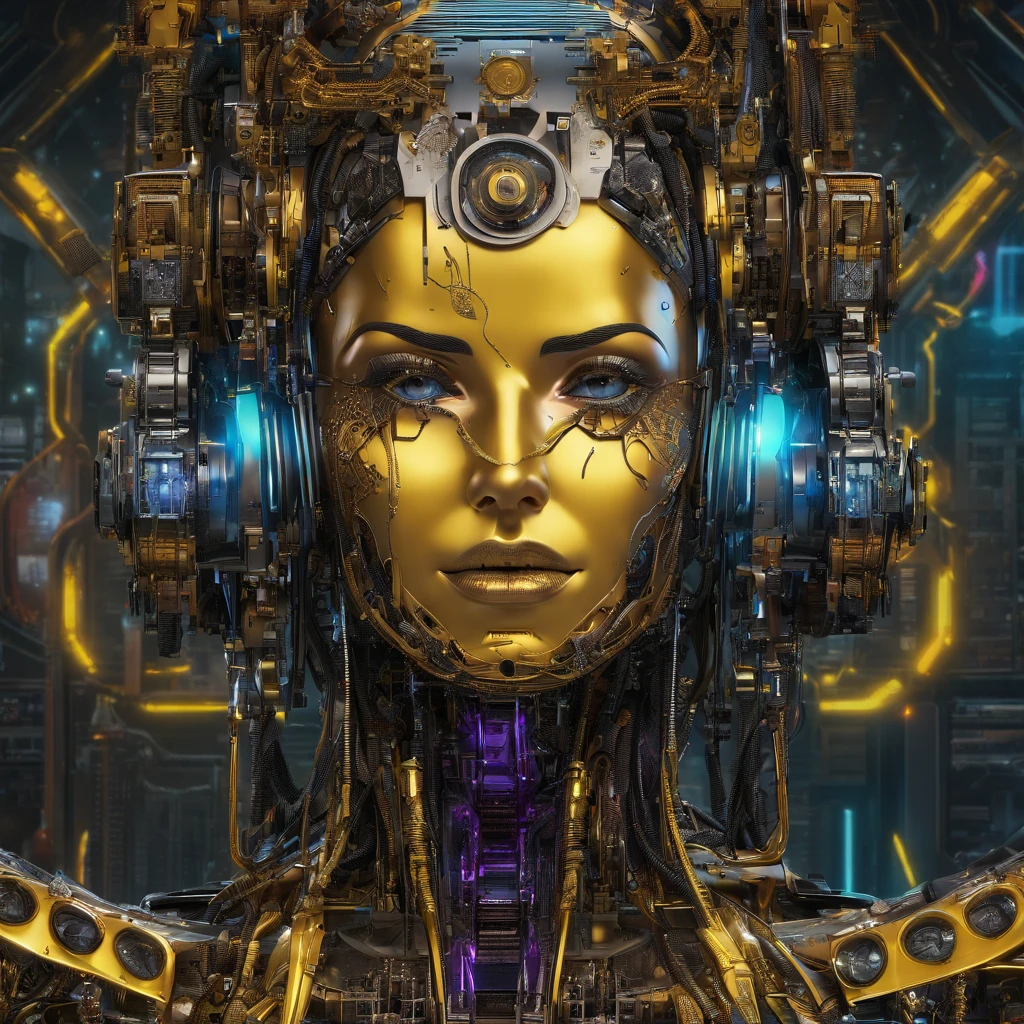 Robot Girl Face, profile portrait,logo (body horror:1.4), (Biomachinery:1.3), (Blood:1.2), organism, (colorfully:1.2), Hans Giger, multiple hands, (Zentangle:1.2),Bright yellow eyes., evil grin,
Oil on matte canvas, Crisp, complex details, high-detail, digital painting, Variety of colors, smooth, crisp focus, illustration, unreal engine 5, 10, art by artgerm and greg rutkowski and alphonse mucha
(masterpiece,Detailed,highres:1.2),
