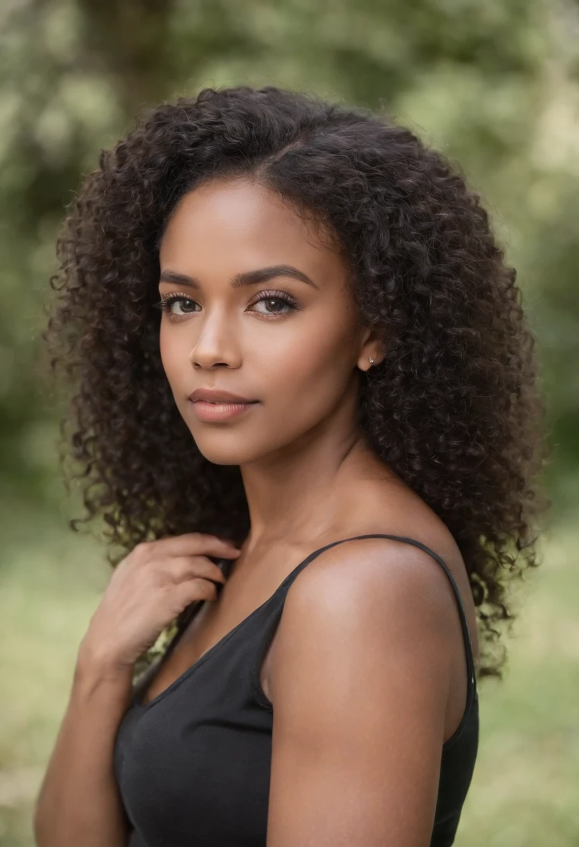 Menina afro-americana Menina negra de cerca de 25 anos de idade 8 polegadas de cabelo cacheado longo, com um busto bonito, Beautiful, perna refinada, cabelos cacheados e curtos, curto, cabelos negros cacheados, cabelos curtos e cacheados, franja encaracolado, cabelos cacheados muito curtos, Loops confusos, Cabelos Negros Cacheados Cabelos pretos naturais，Fotografia de rua，Fotografia de rua，